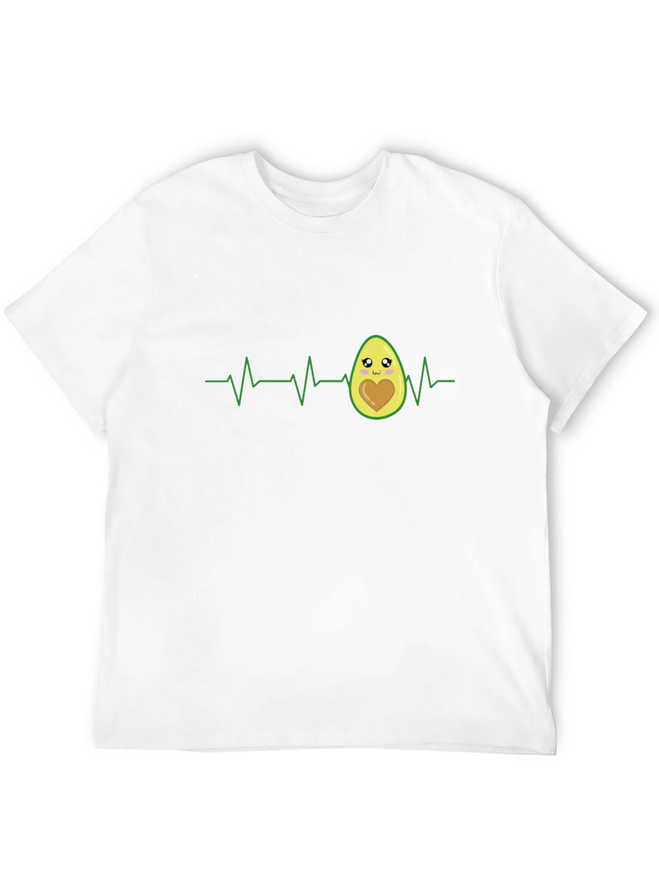 Avocado Heartbeat T-Shirt - Cute ECG Design