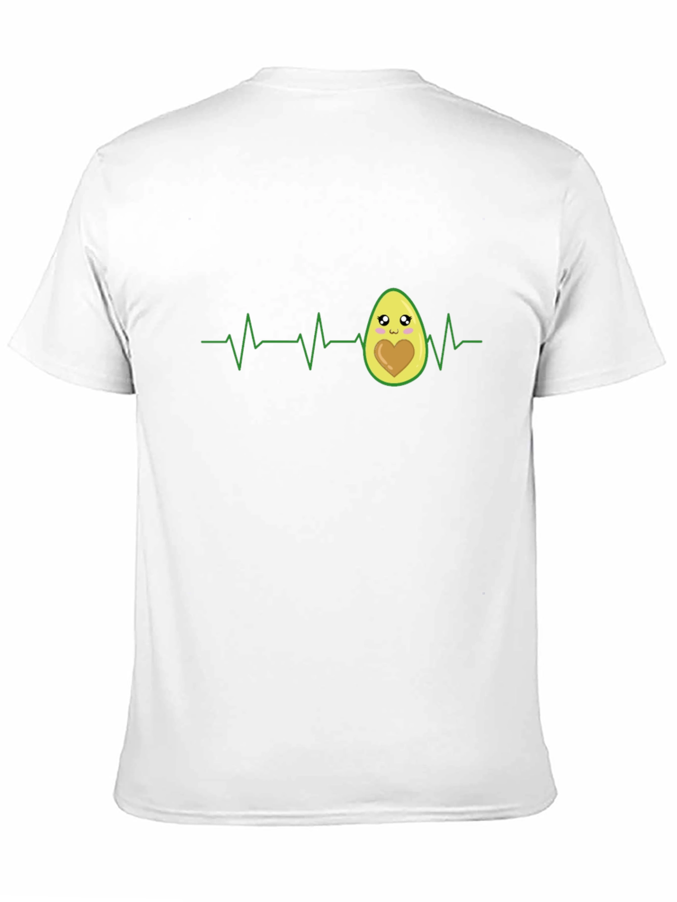 Avocado Heartbeat T-Shirt - Cute ECG Design