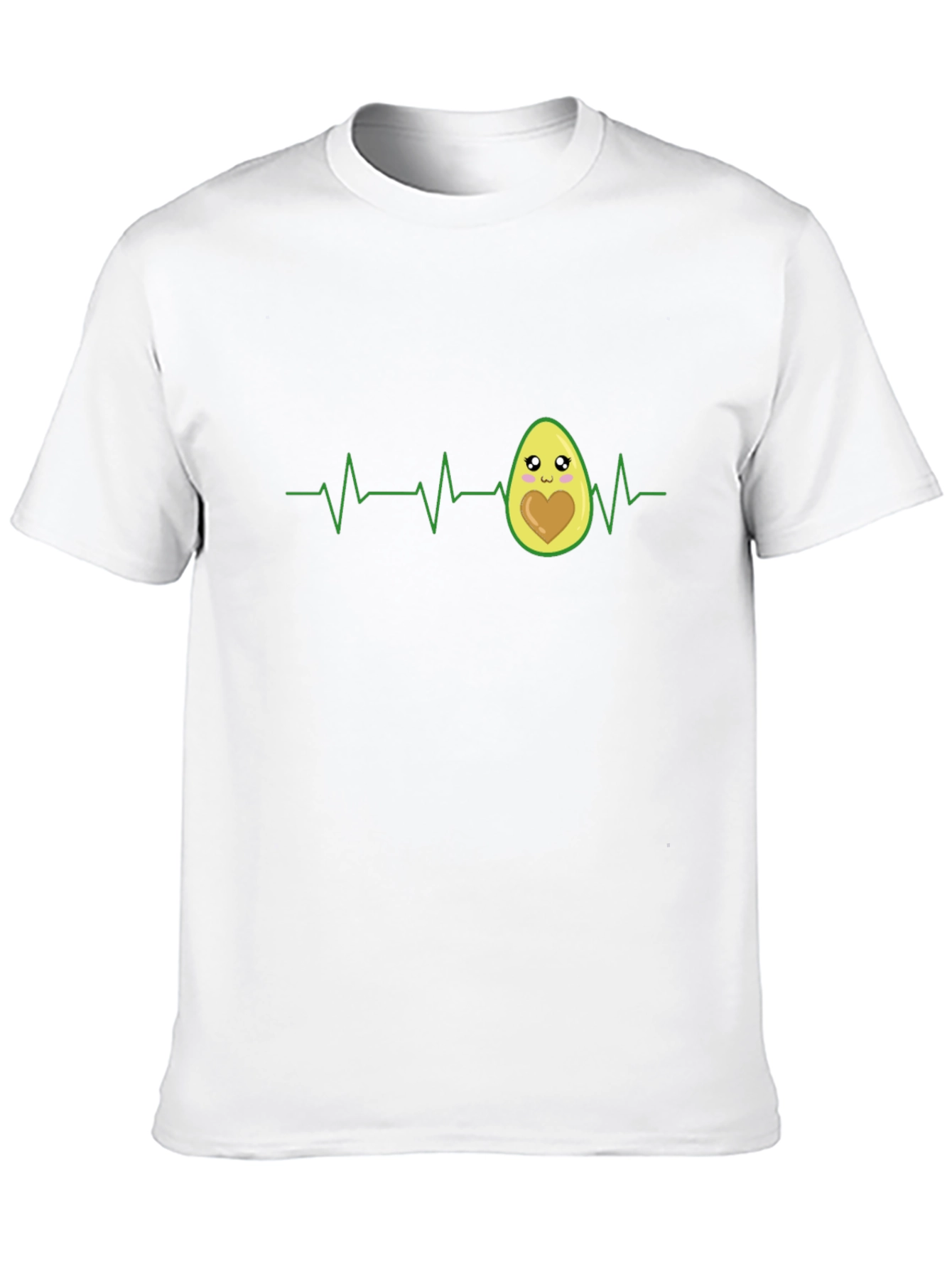 Avocado Heartbeat T-Shirt - Cute ECG Design