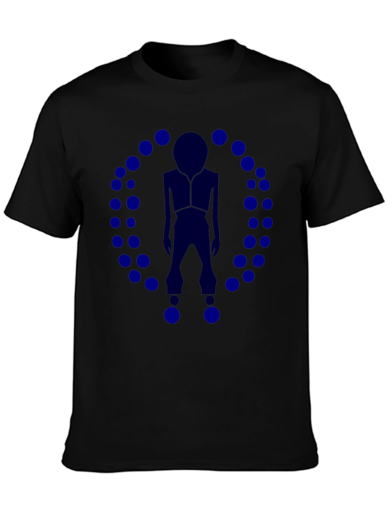 Abstract Circle Man Graphic T-Shirt - Black
