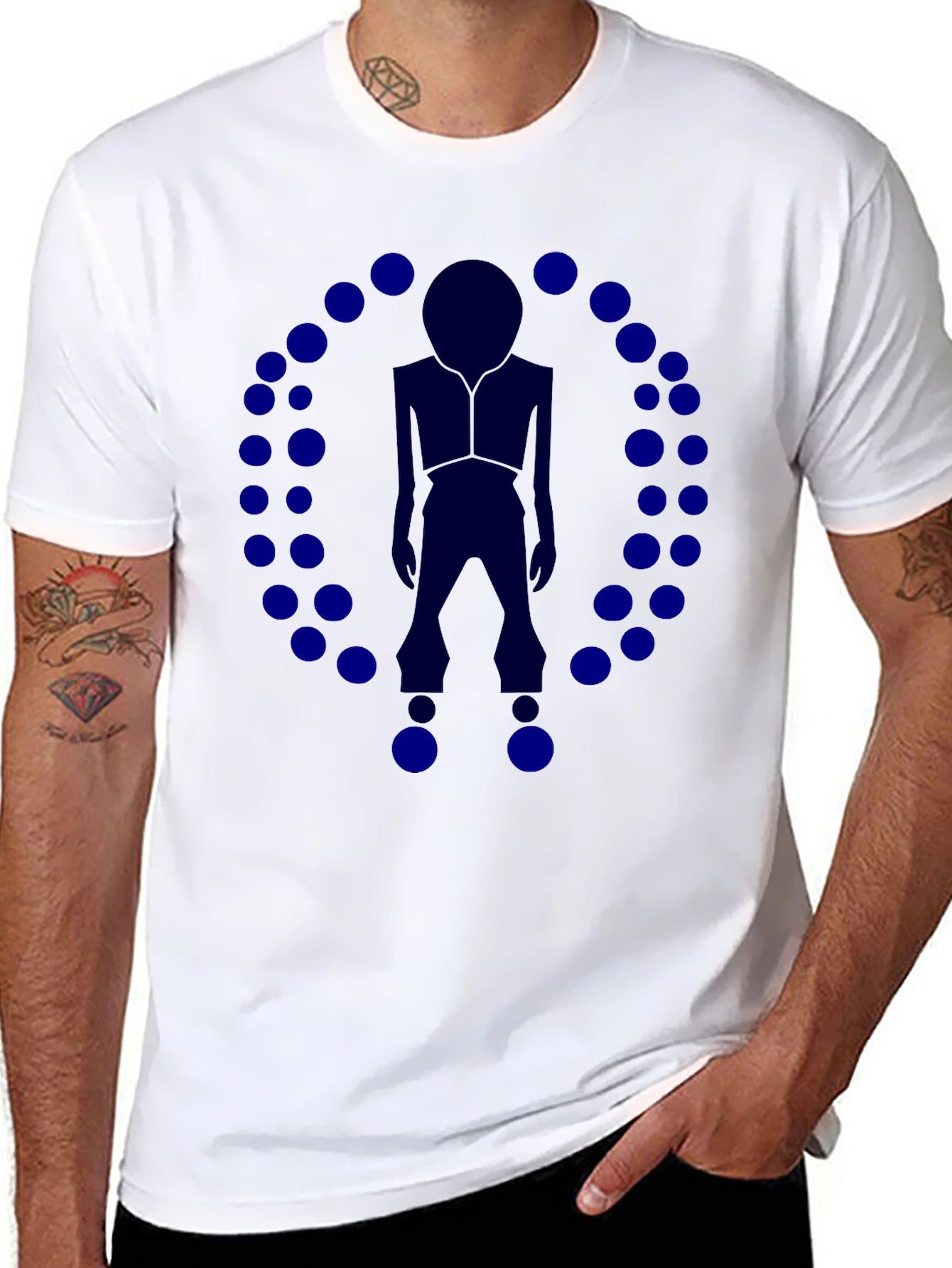 Abstract Circle Man Graphic T-Shirt - Black