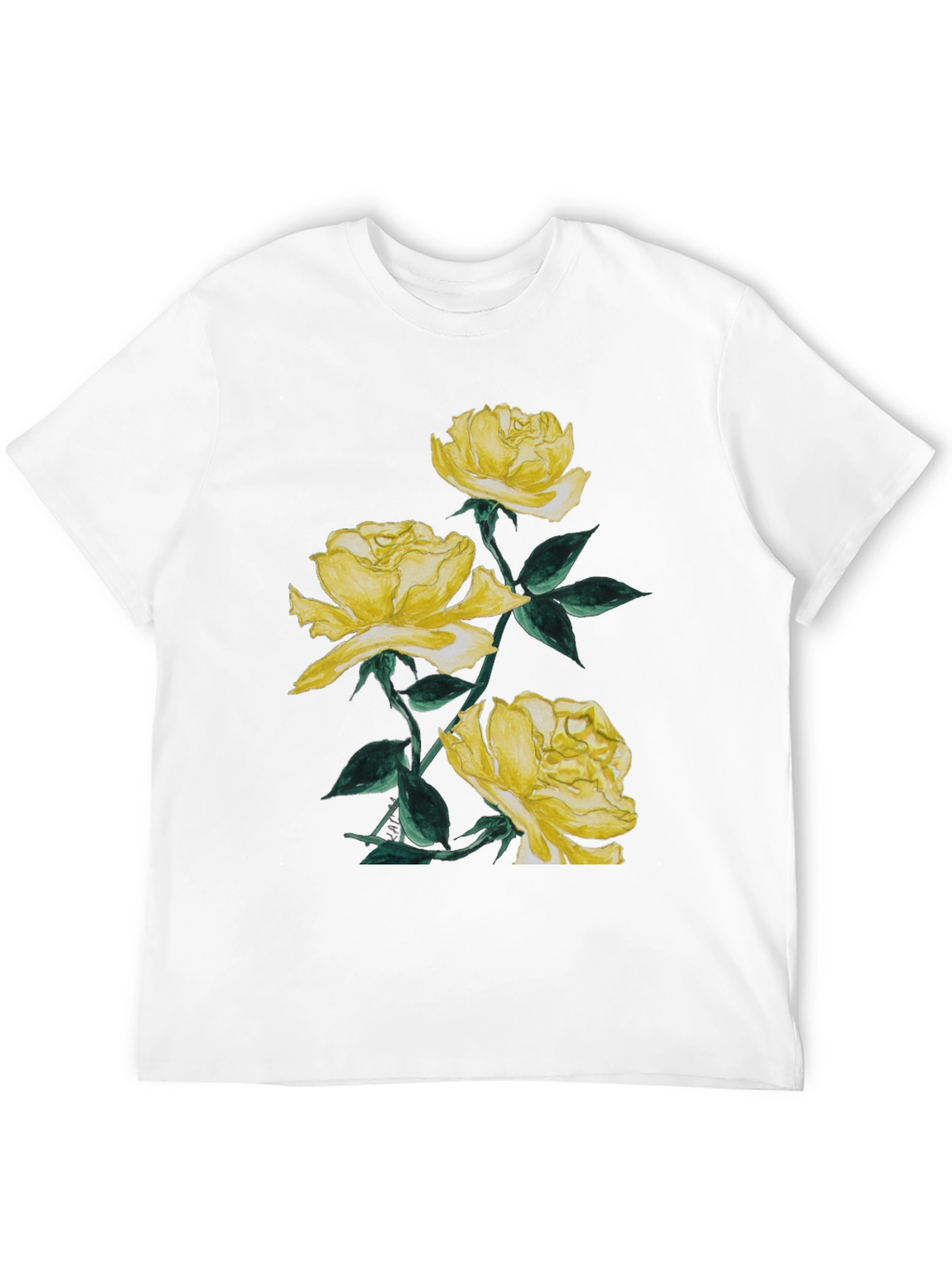 Yellow Roses Graphic Tee - Stylish Floral Design