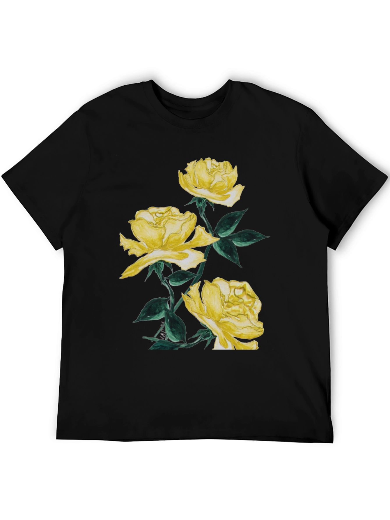 Yellow Roses Graphic Tee - Stylish Floral Design