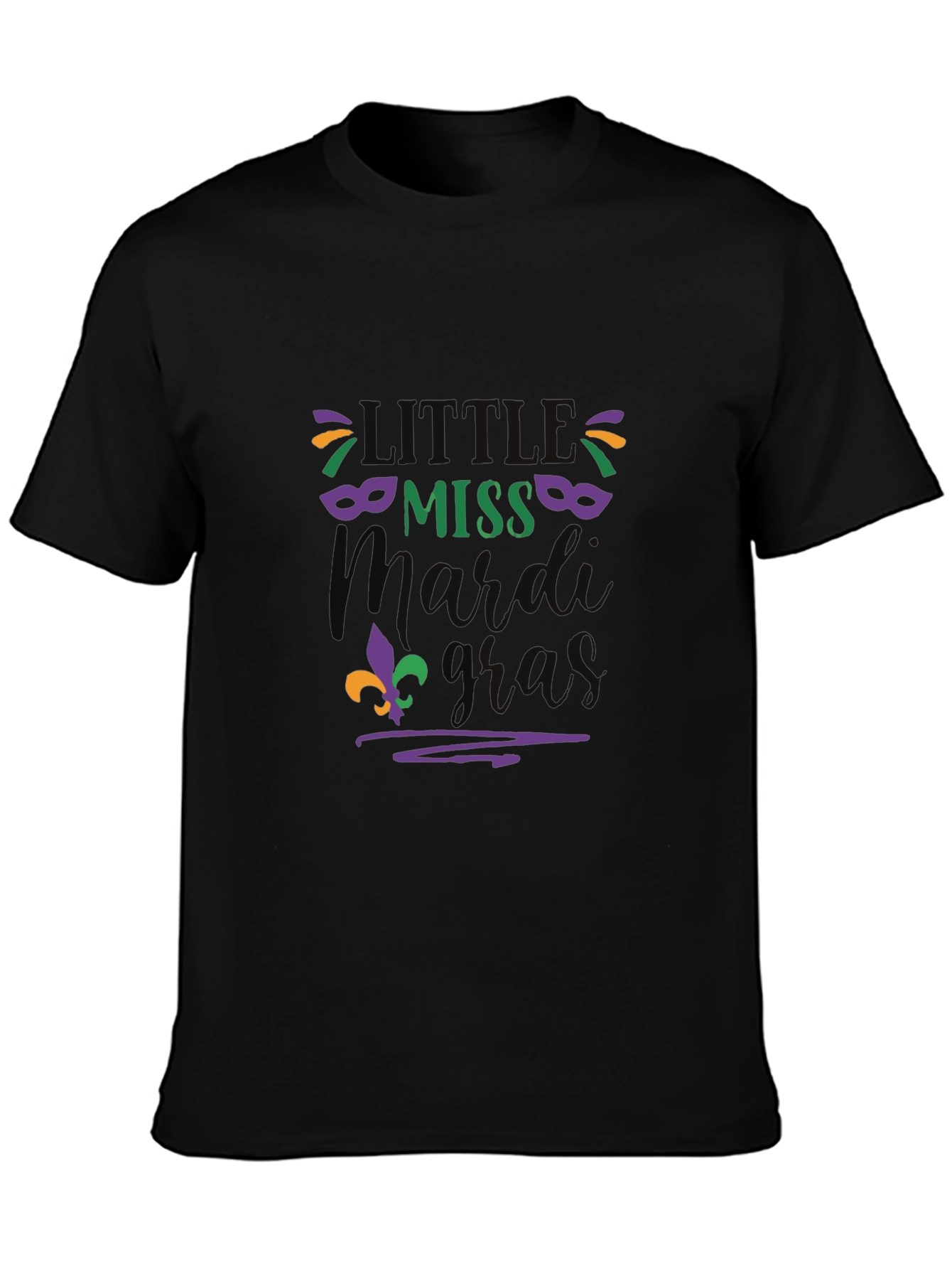 Little Miss Mardi Gras Tee - Black