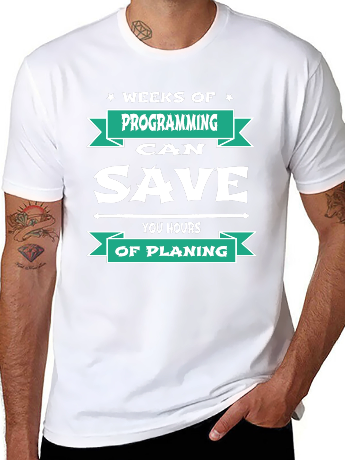 Programmer T-Shirt: Weeks of Programming Saves Hours