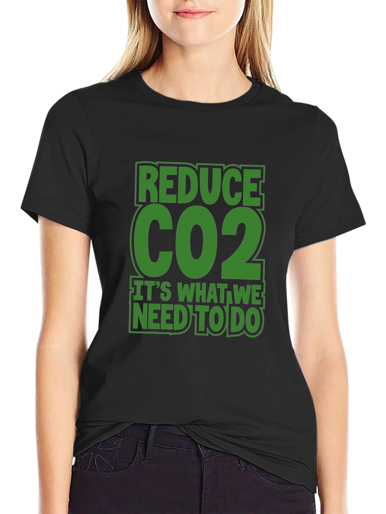 Reduce CO2 Black Graphic T-Shirt