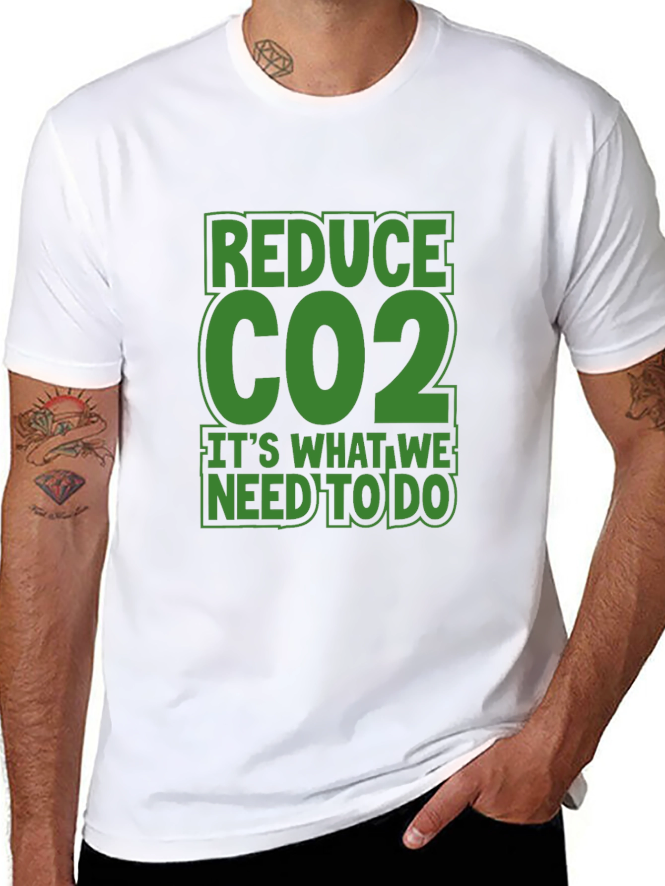 Reduce CO2 Black Graphic T-Shirt