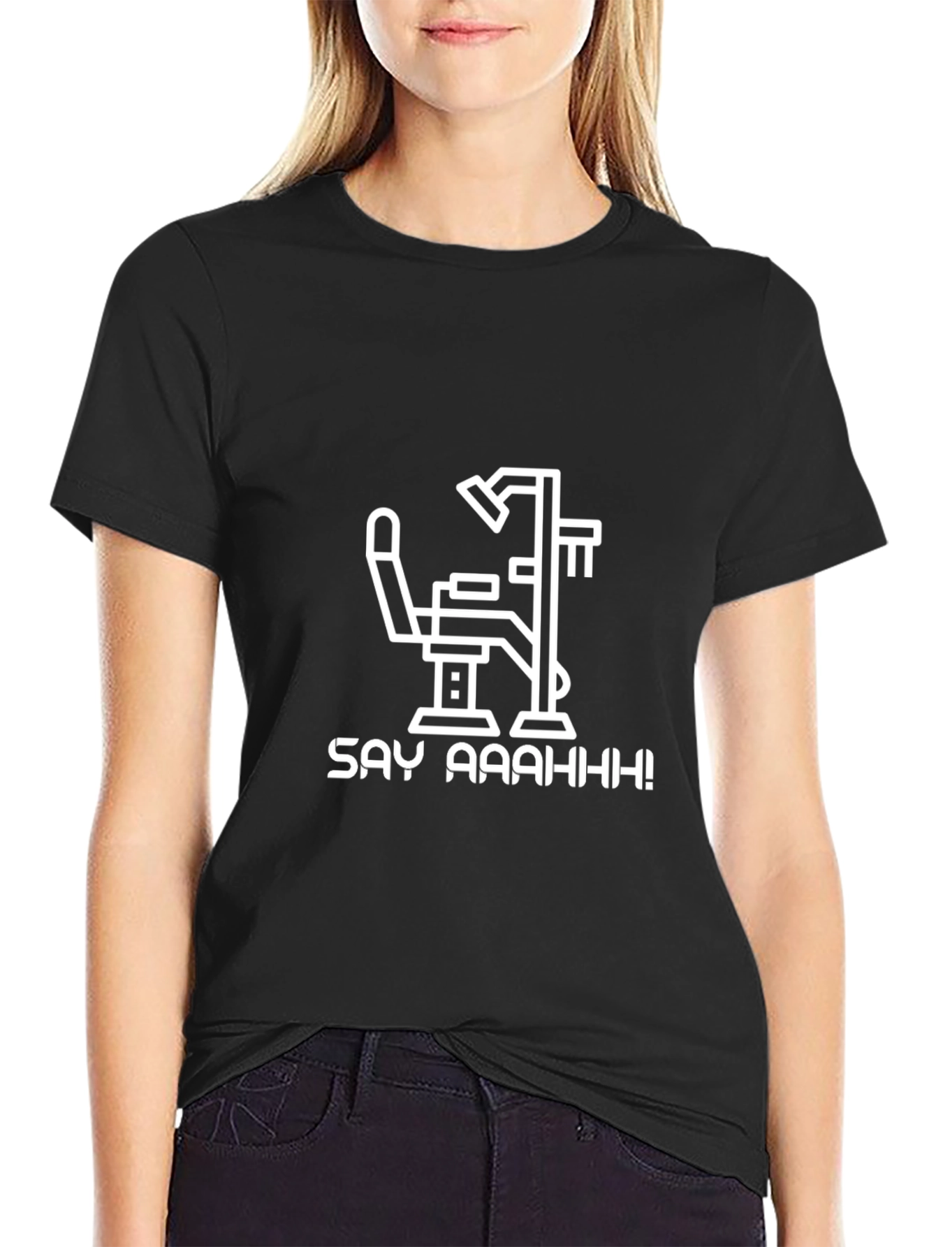 Say Aaaahh! Dentist Chair Graphic Tee - Black