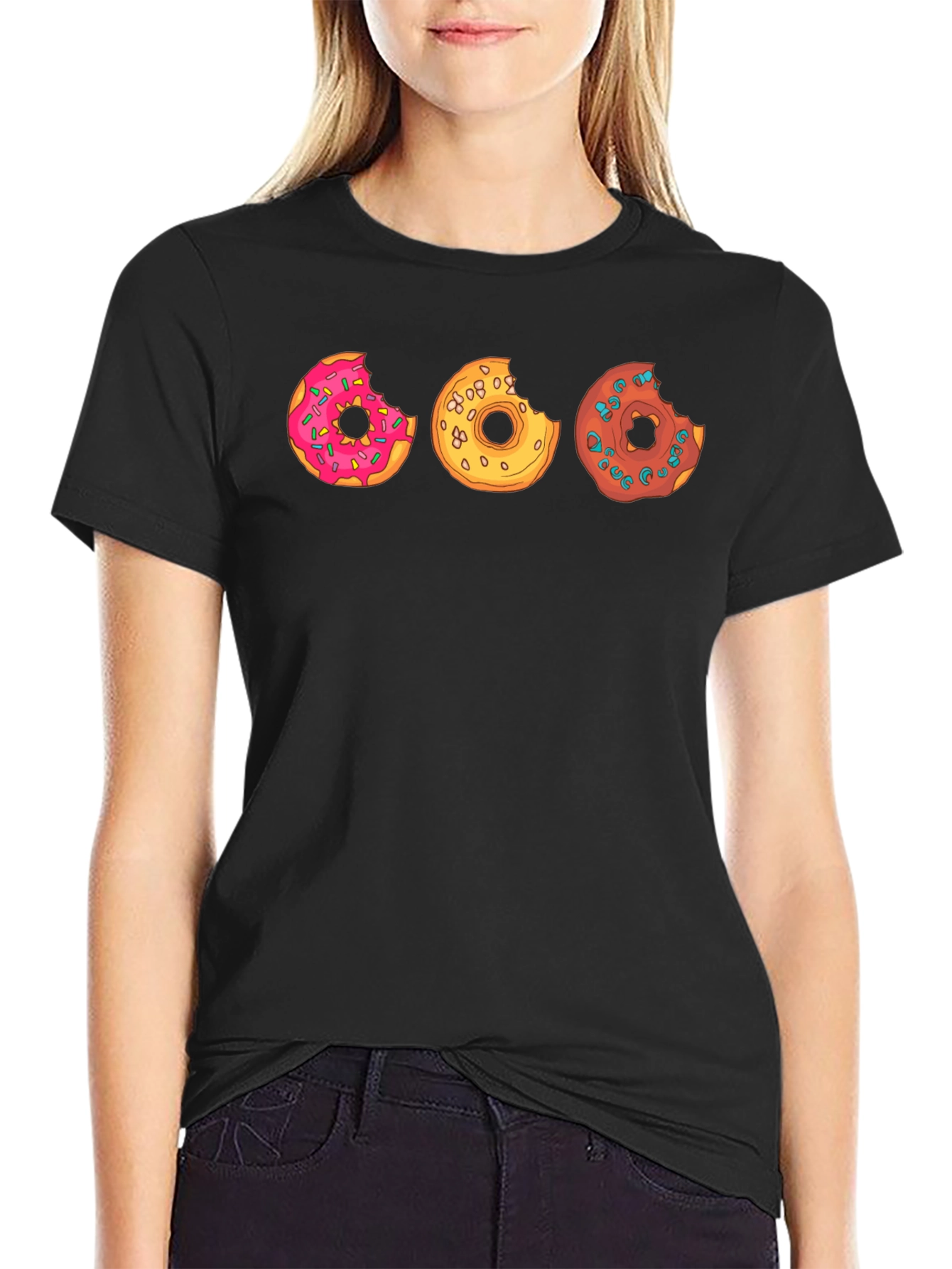 Donut Graphic Black T-Shirt