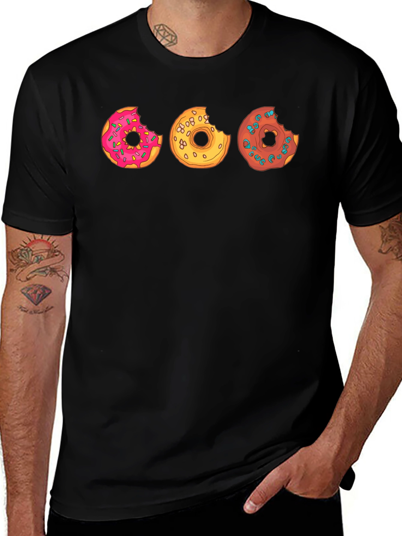 Donut Graphic Black T-Shirt