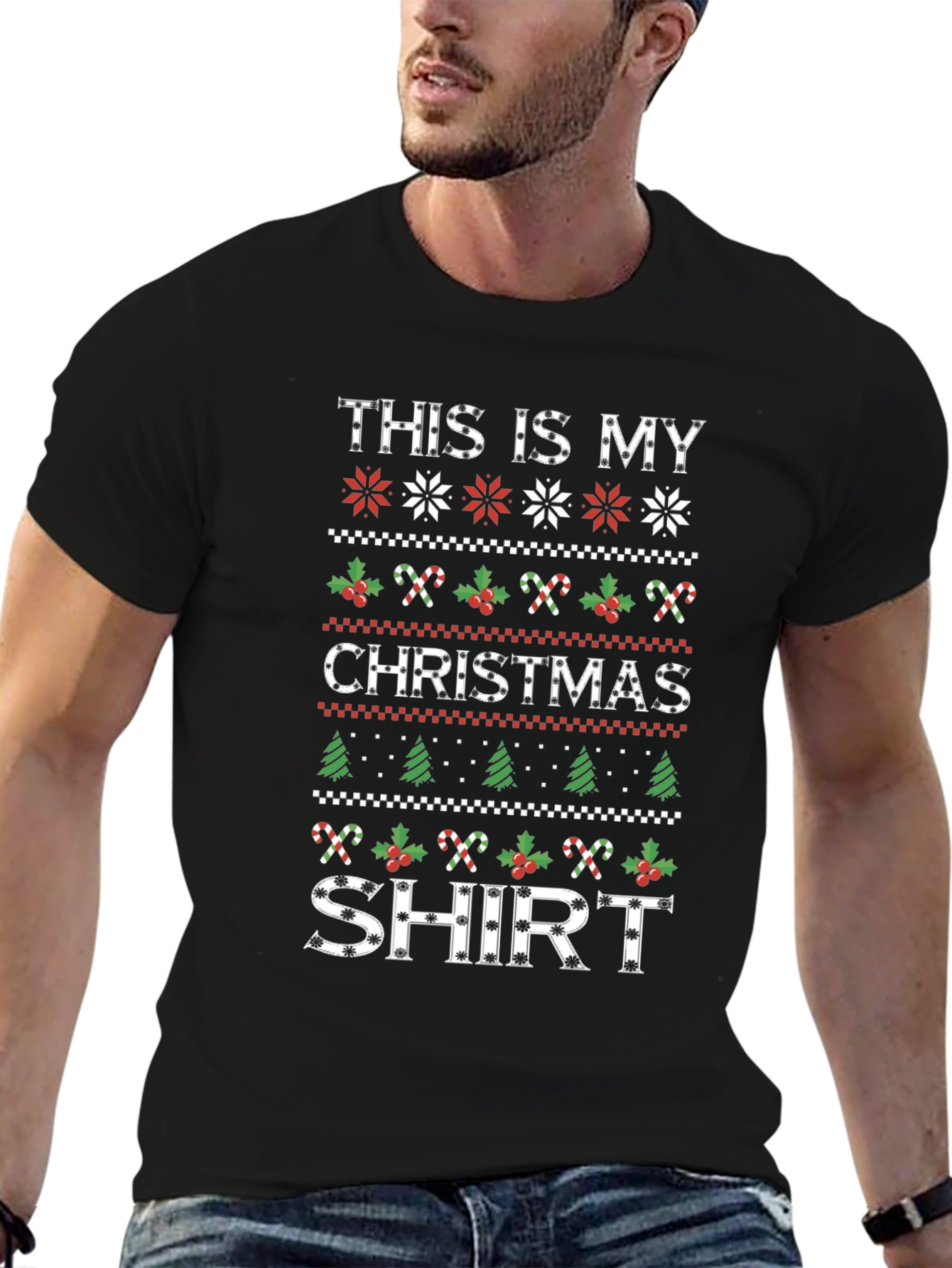 Festive This Is My Christmas Shirt Holiday Tee