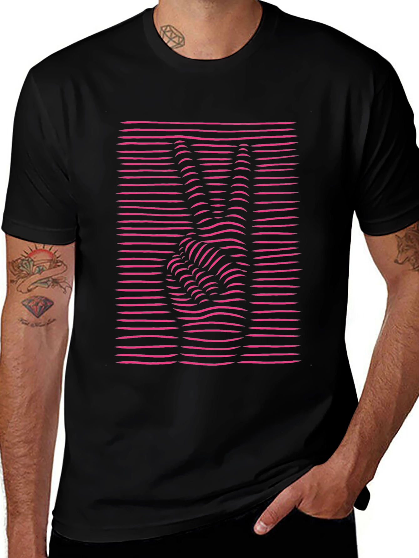 Peace Sign Optic Illusion Graphic T-Shirt