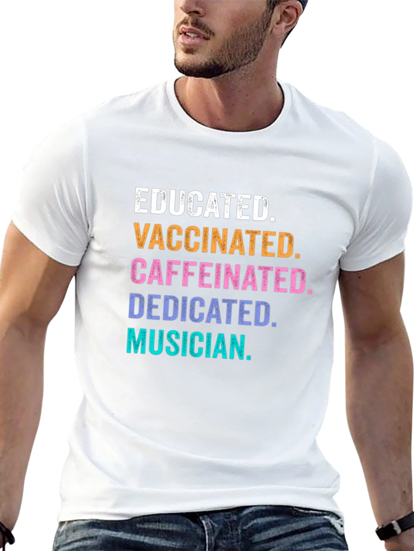Educated Vaccinated Caffeinated Dedicated Musician T-Shirt