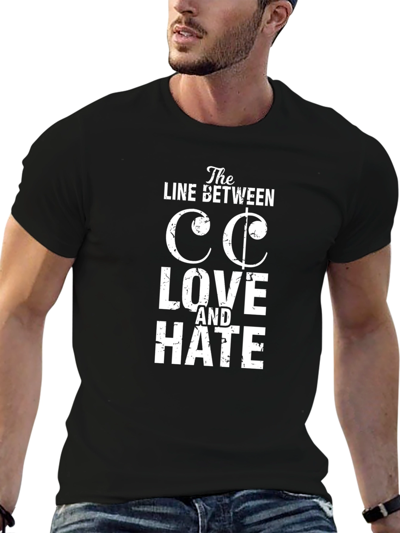 Love & Hate T-Shirt - Black Cotton Tee