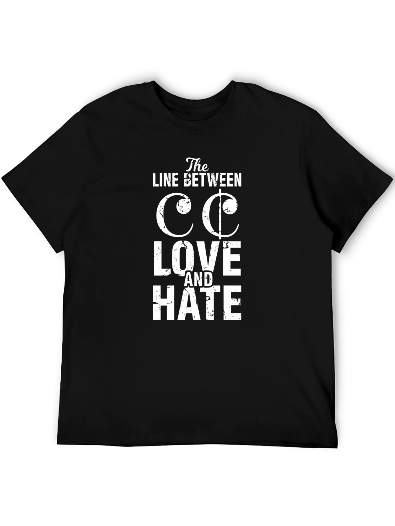 Love & Hate T-Shirt - Black Cotton Tee