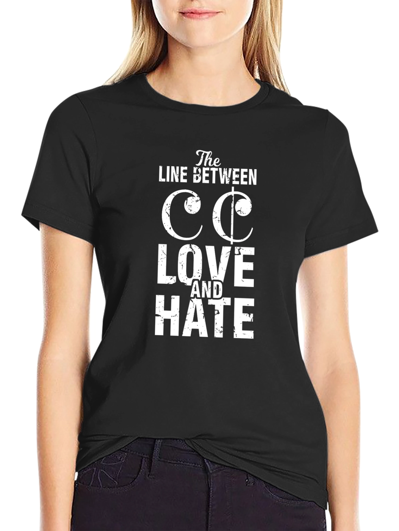 Love & Hate T-Shirt - Black Cotton Tee