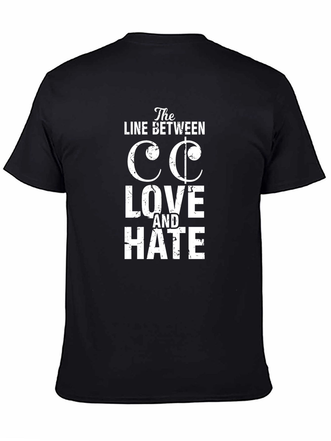 Love & Hate T-Shirt - Black Cotton Tee