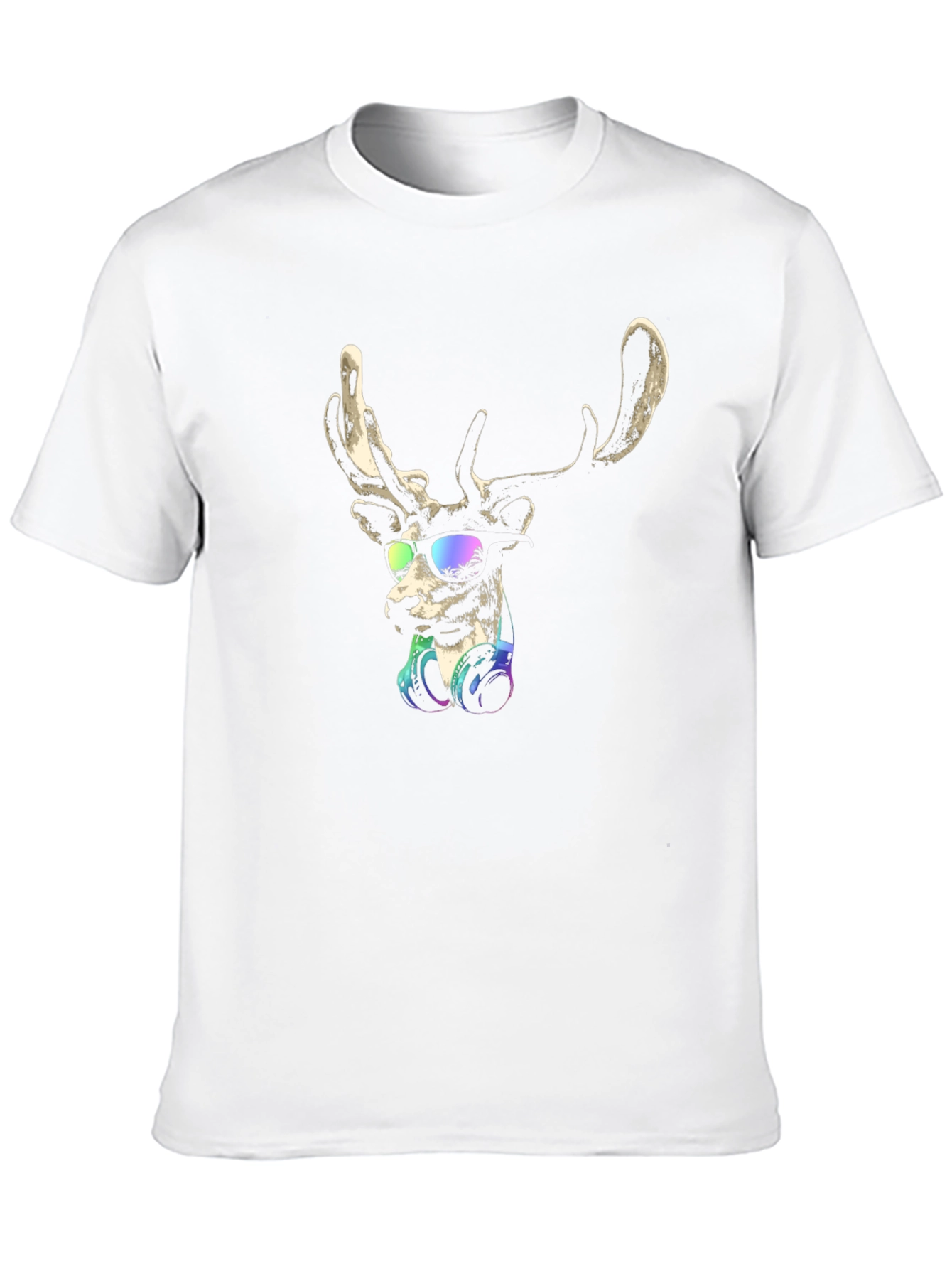 Cool Deer Graphic T-Shirt - Mens Black Tee