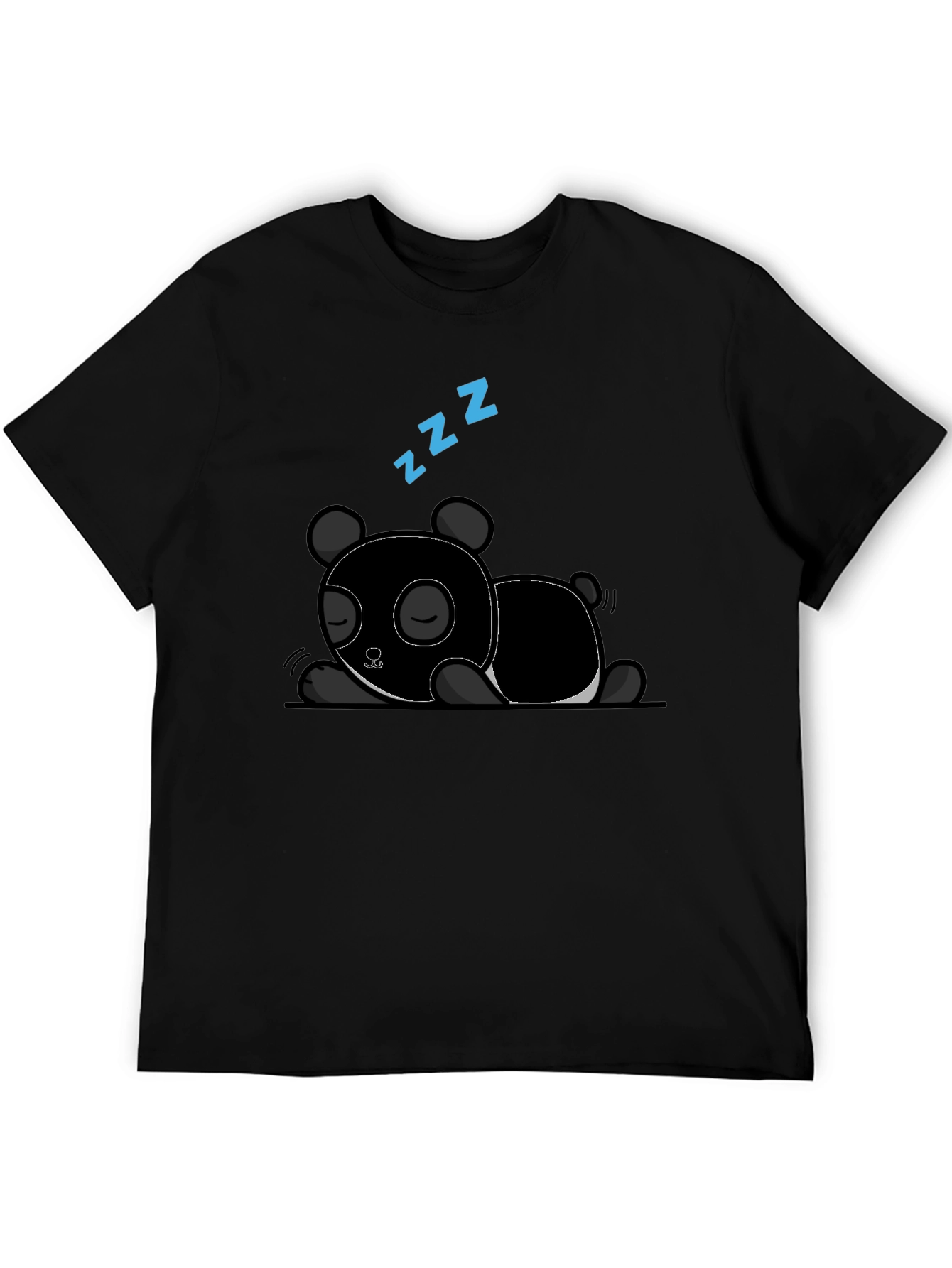 Sleeping Panda Graphic Tee - Black Cotton T-Shirt