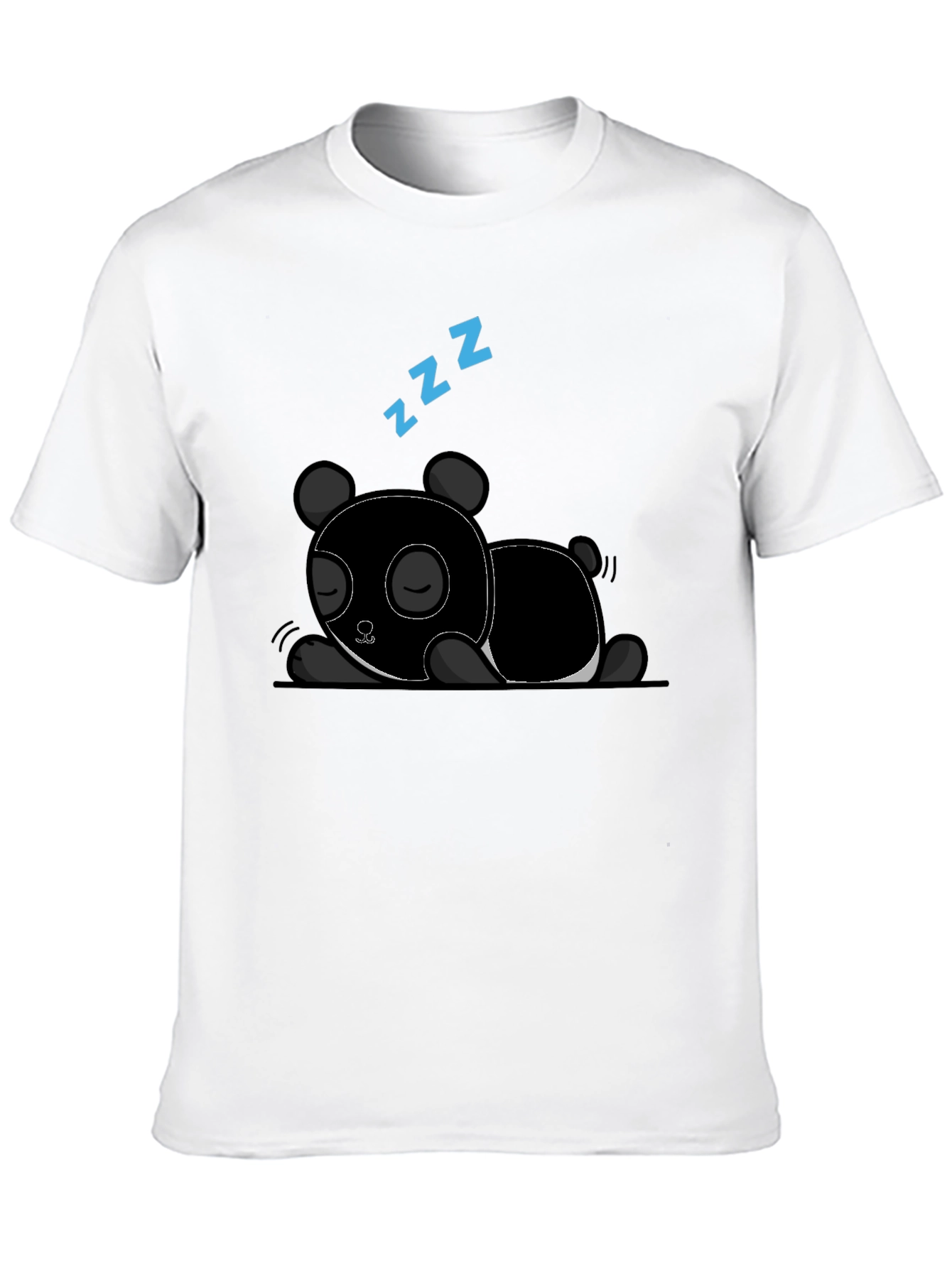 Sleeping Panda Graphic Tee - Black Cotton T-Shirt