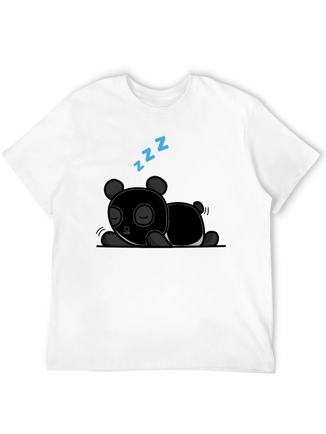 Sleeping Panda Graphic Tee - Black Cotton T-Shirt