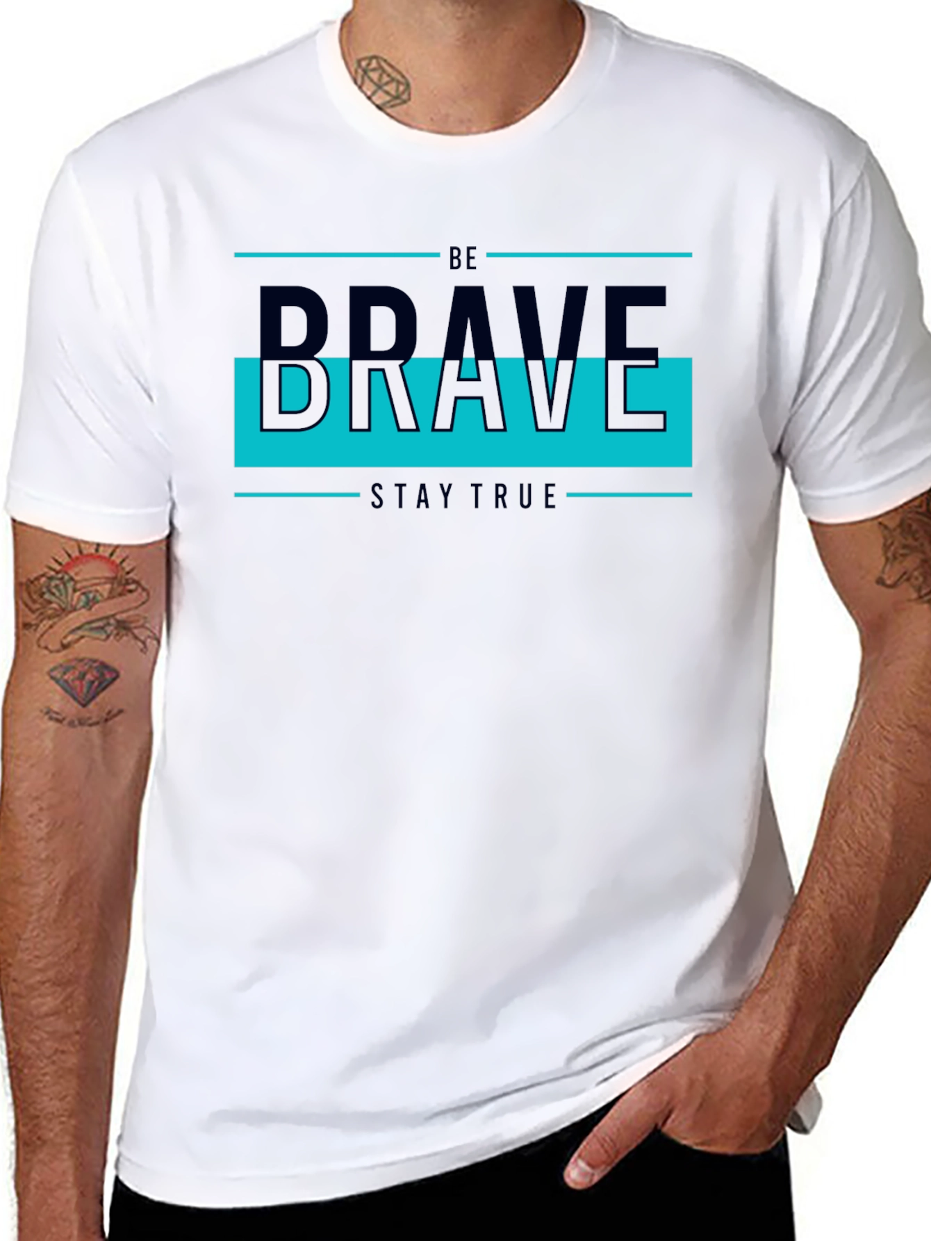 Be Brave Graphic Tee - Mens Casual Black T-Shirt