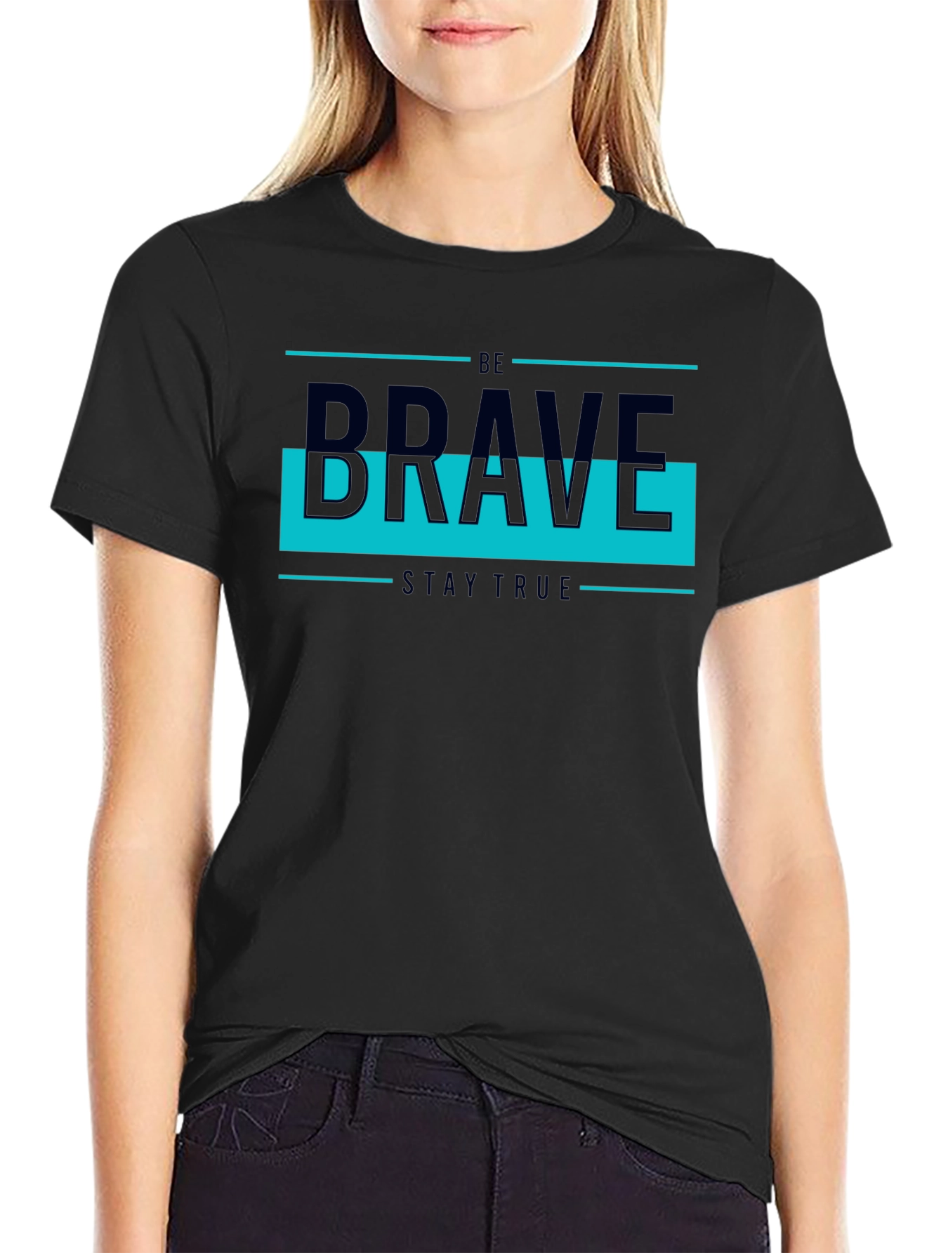 Be Brave Graphic Tee - Mens Casual Black T-Shirt