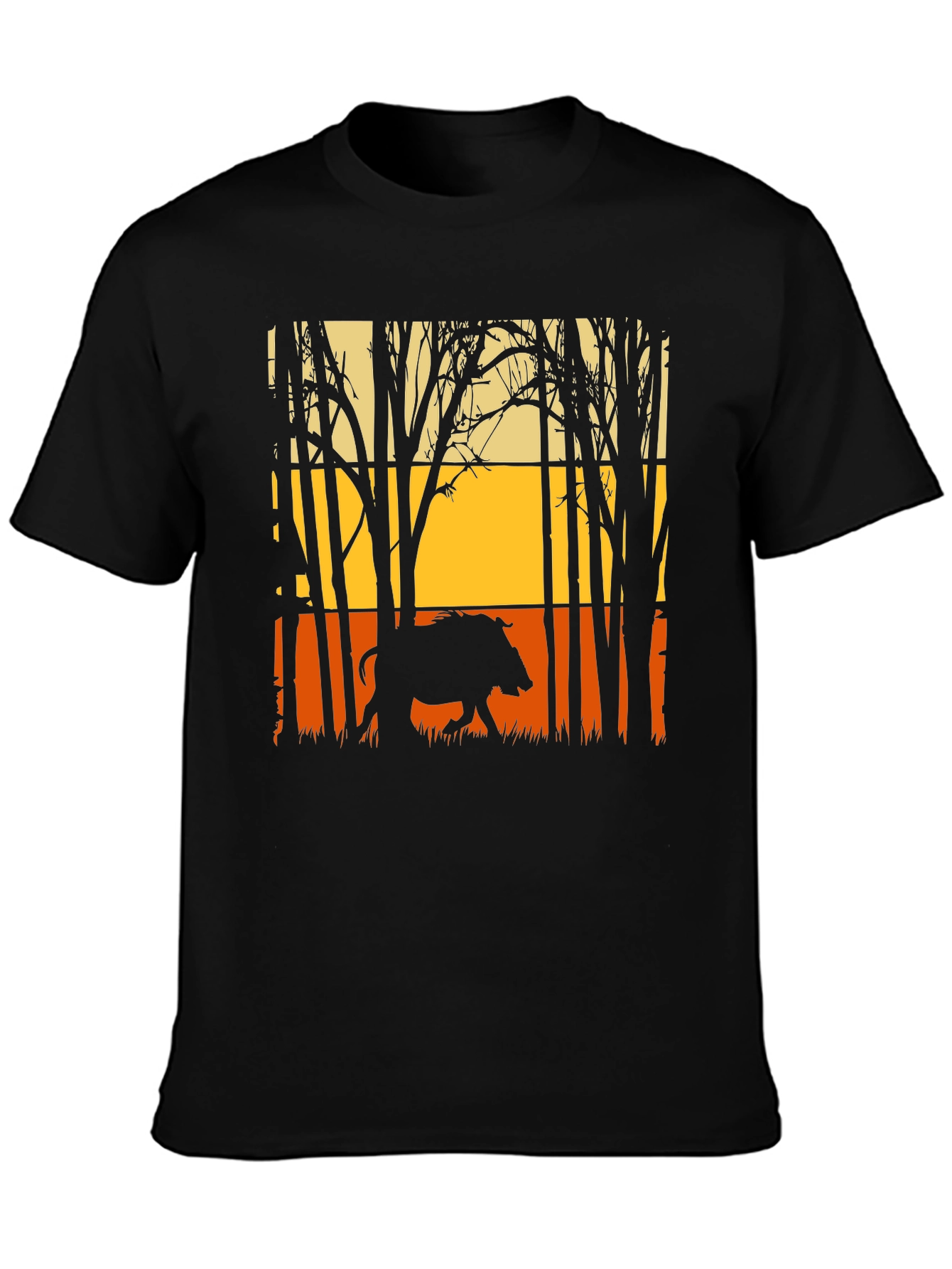 Wild Boar Silhouette Graphic Tee - Nature Lovers Shirt