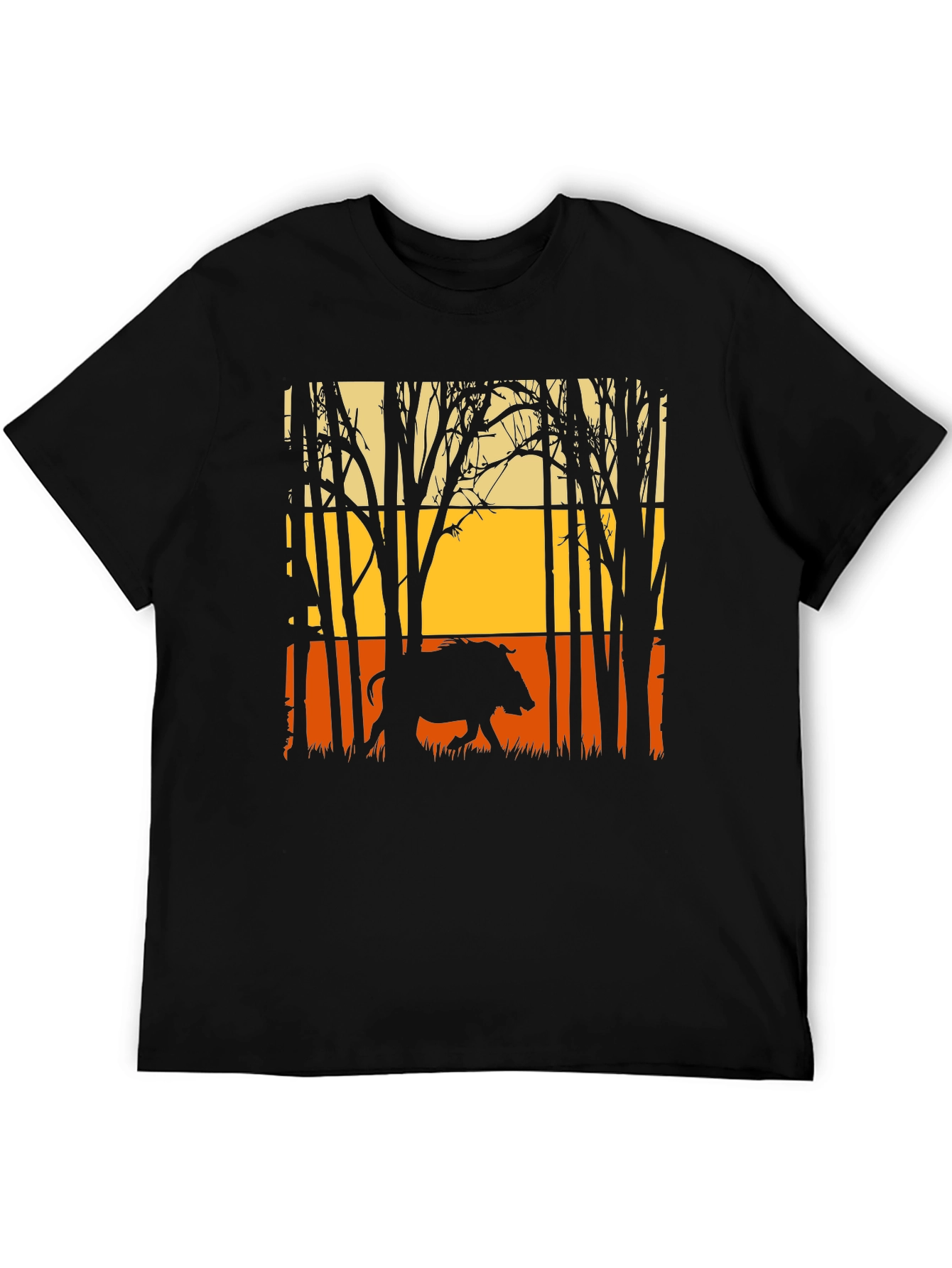 Wild Boar Silhouette Graphic Tee - Nature Lovers Shirt