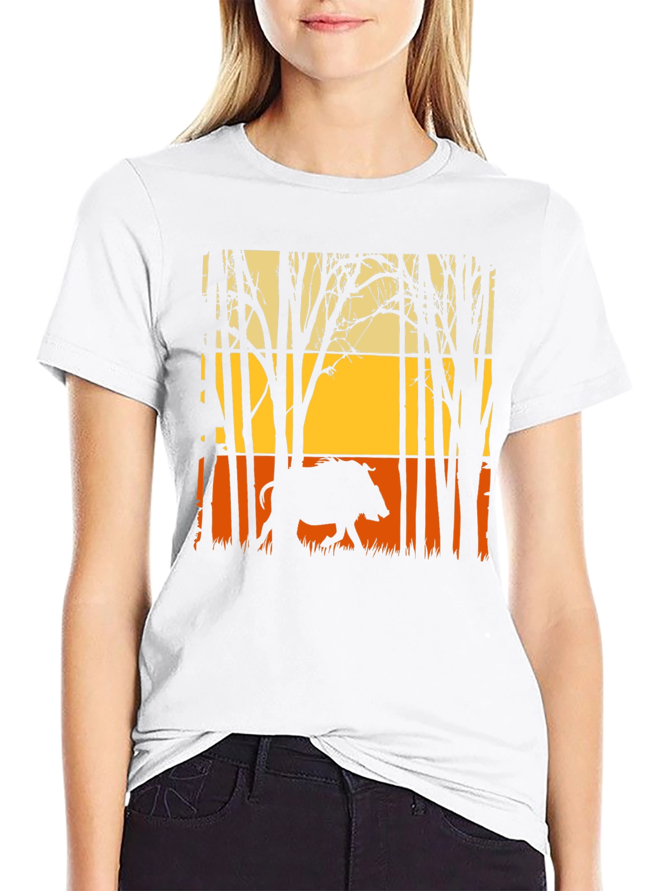 Wild Boar Silhouette Graphic Tee - Nature Lovers Shirt