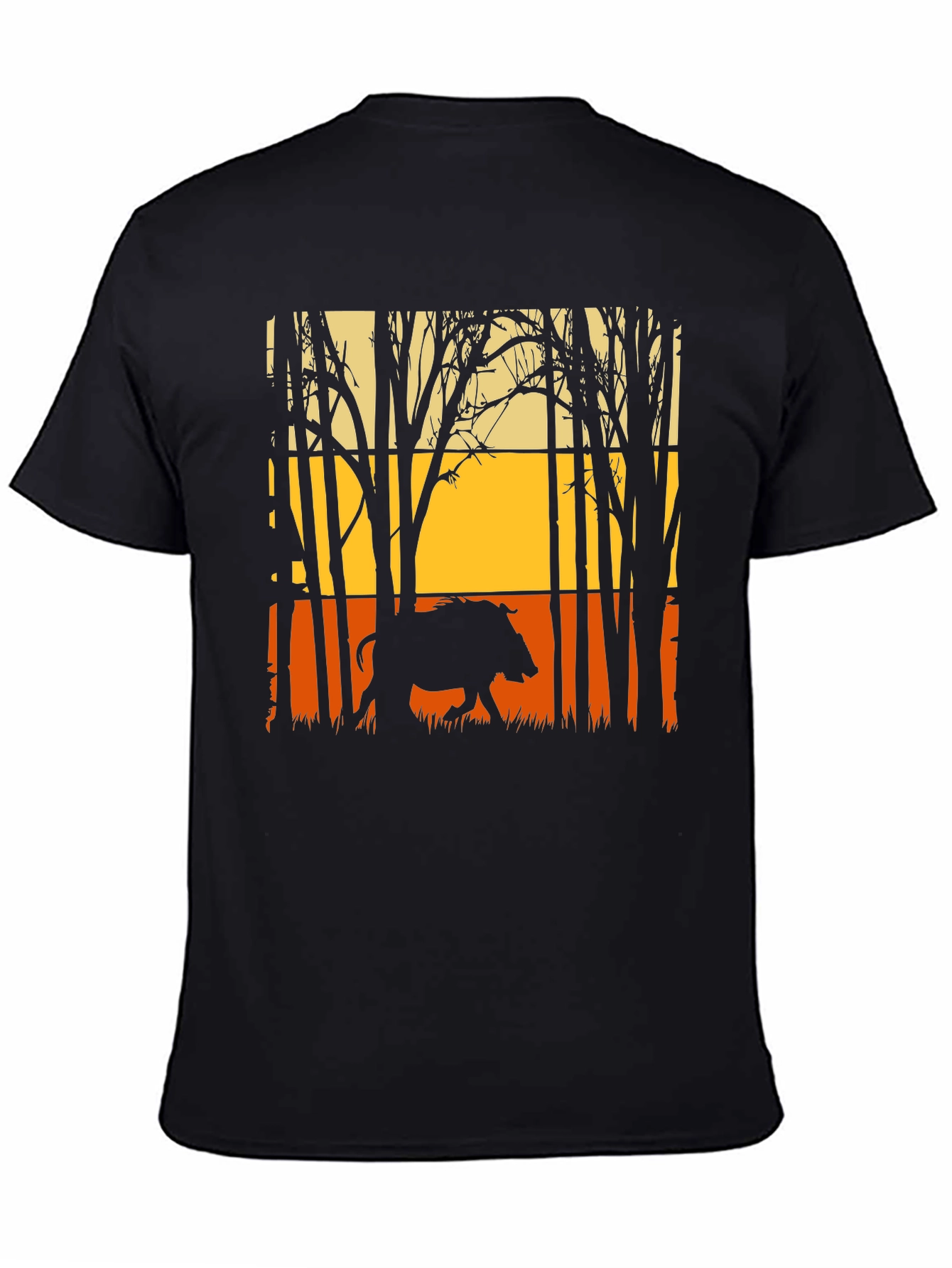 Wild Boar Silhouette Graphic Tee - Nature Lovers Shirt
