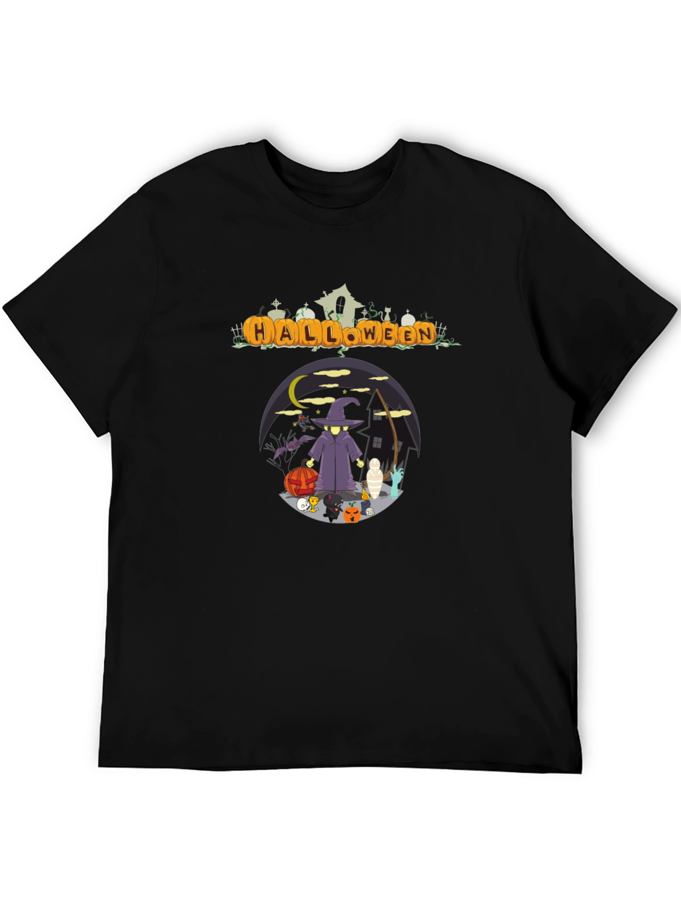 Halloween Graphic Print Crew Neck T-Shirt