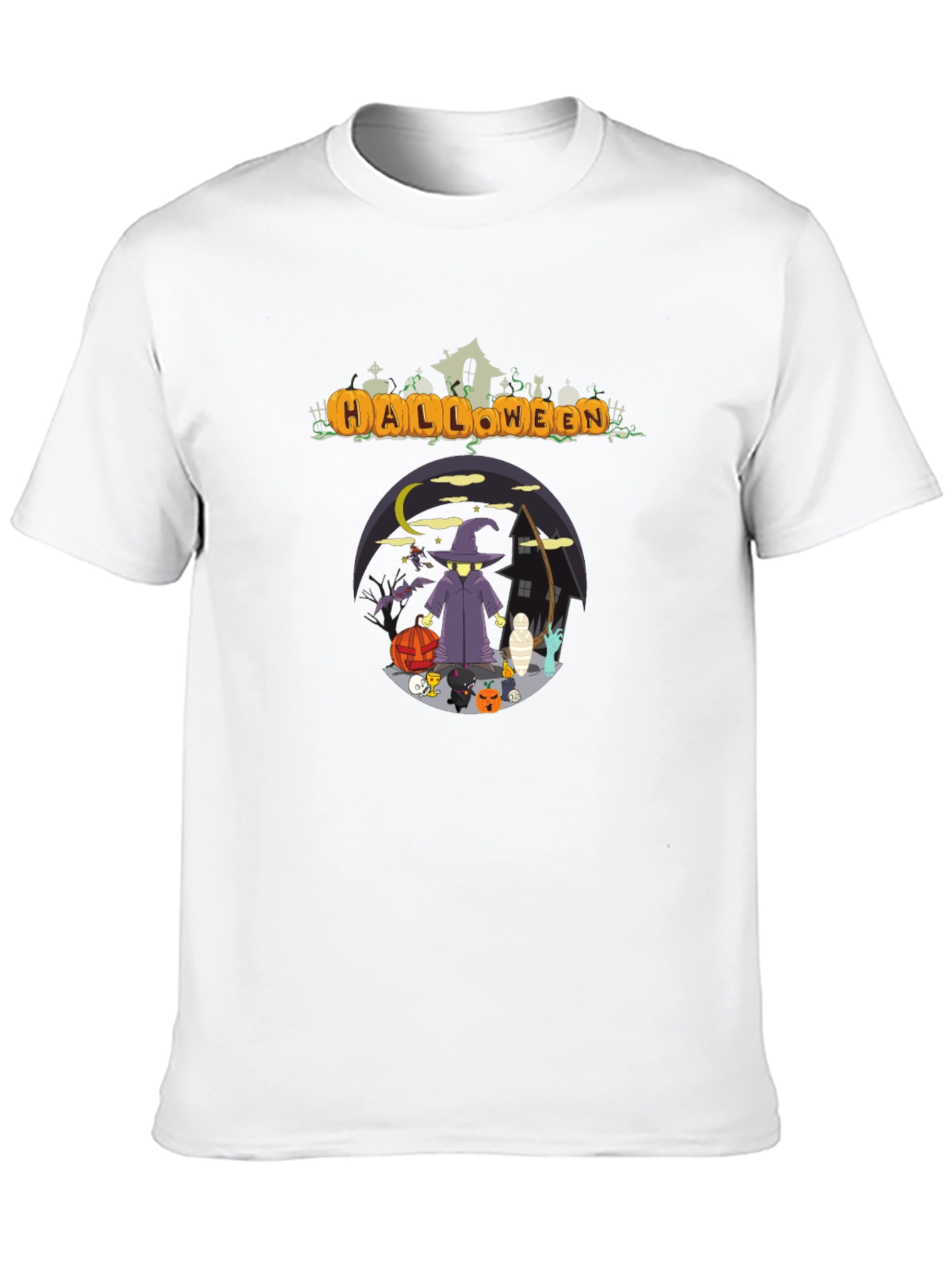 Halloween Graphic Print Crew Neck T-Shirt