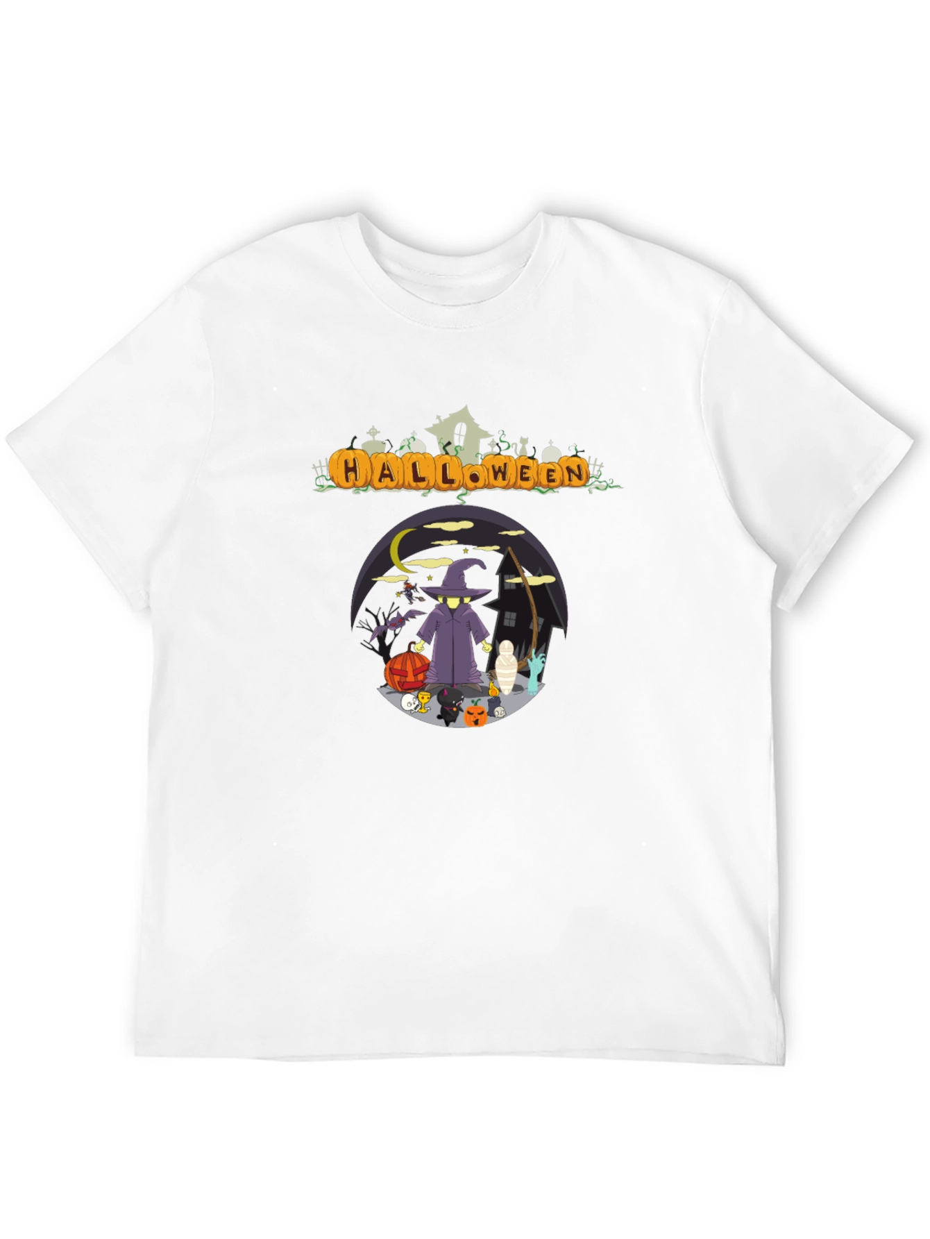 Halloween Graphic Print Crew Neck T-Shirt