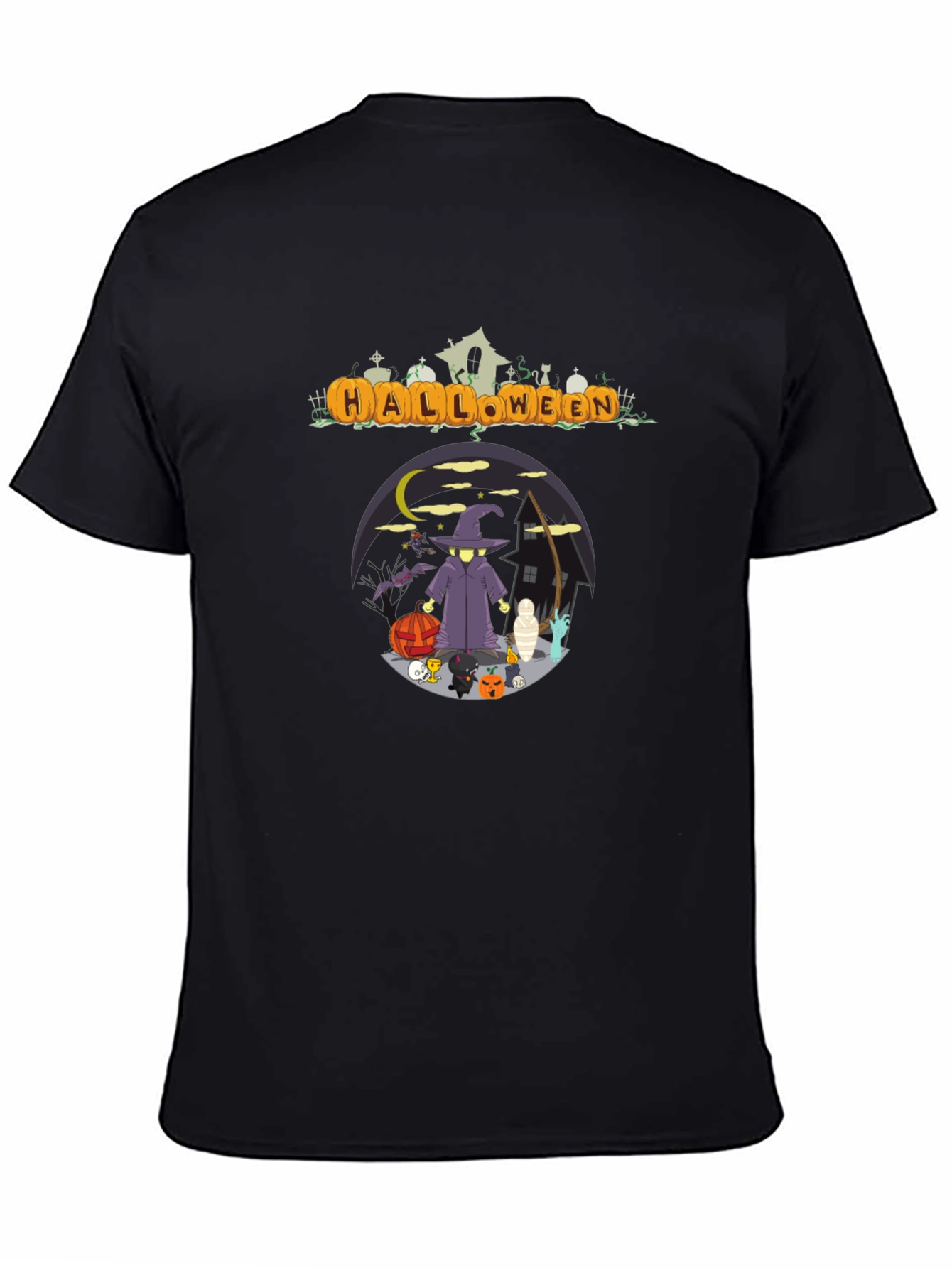 Halloween Graphic Print Crew Neck T-Shirt