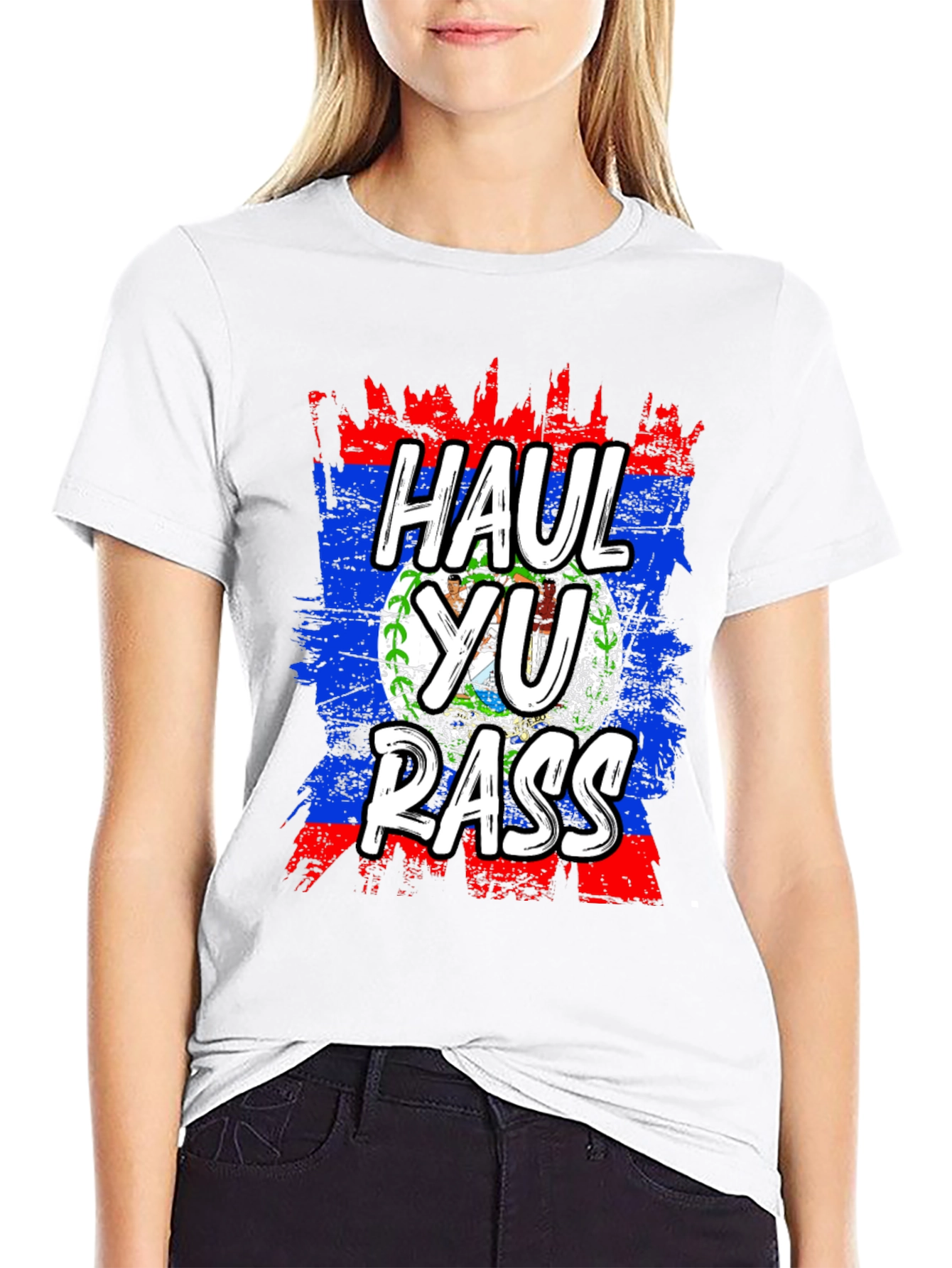 Haul Yu Rass T-Shirt - Belize Flag Graphic Tee