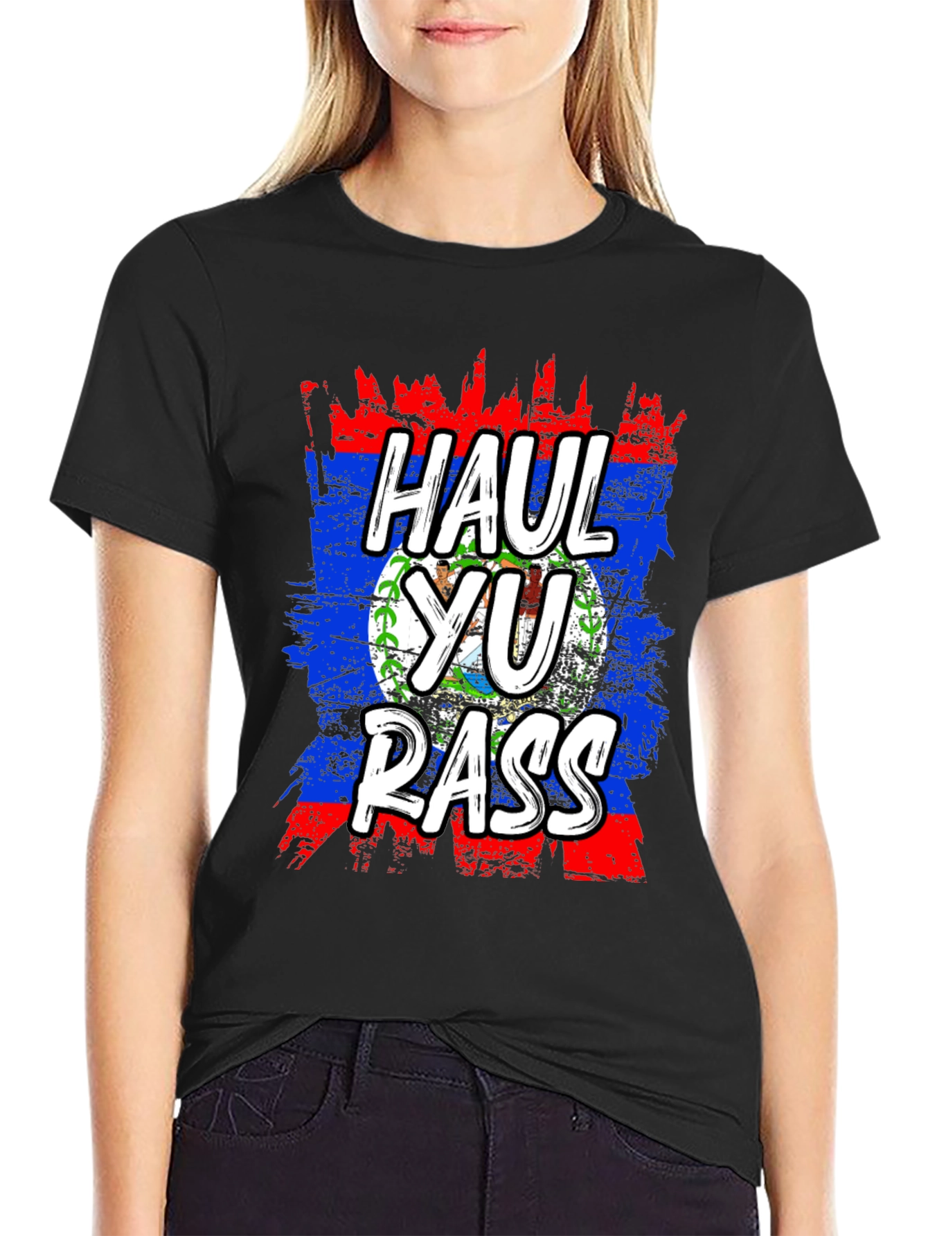 Haul Yu Rass T-Shirt - Belize Flag Graphic Tee