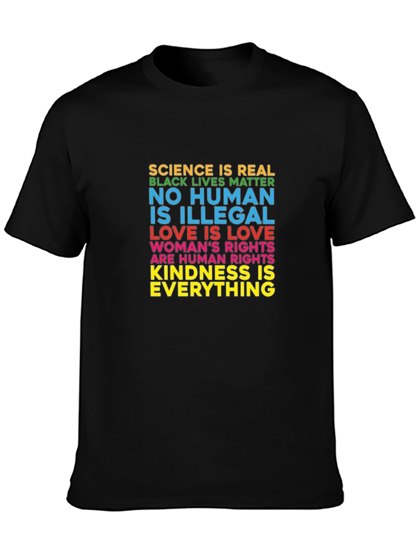 Equality & Kindness Graphic Tee - Black Unisex T-Shirt