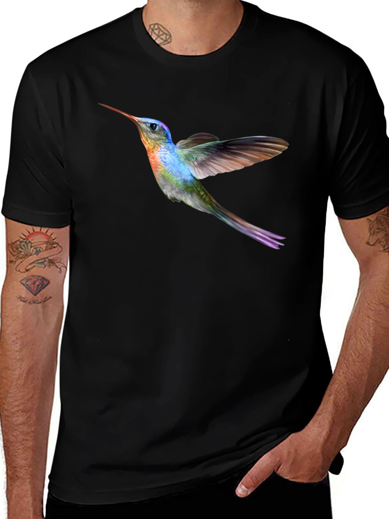Hummingbird Graphic Black T-Shirt