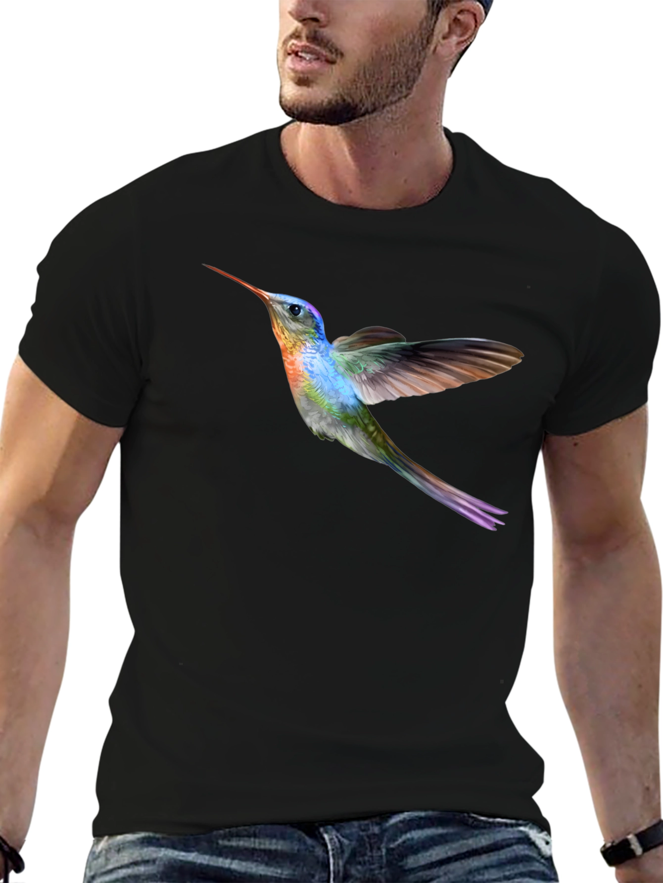Hummingbird Graphic Black T-Shirt