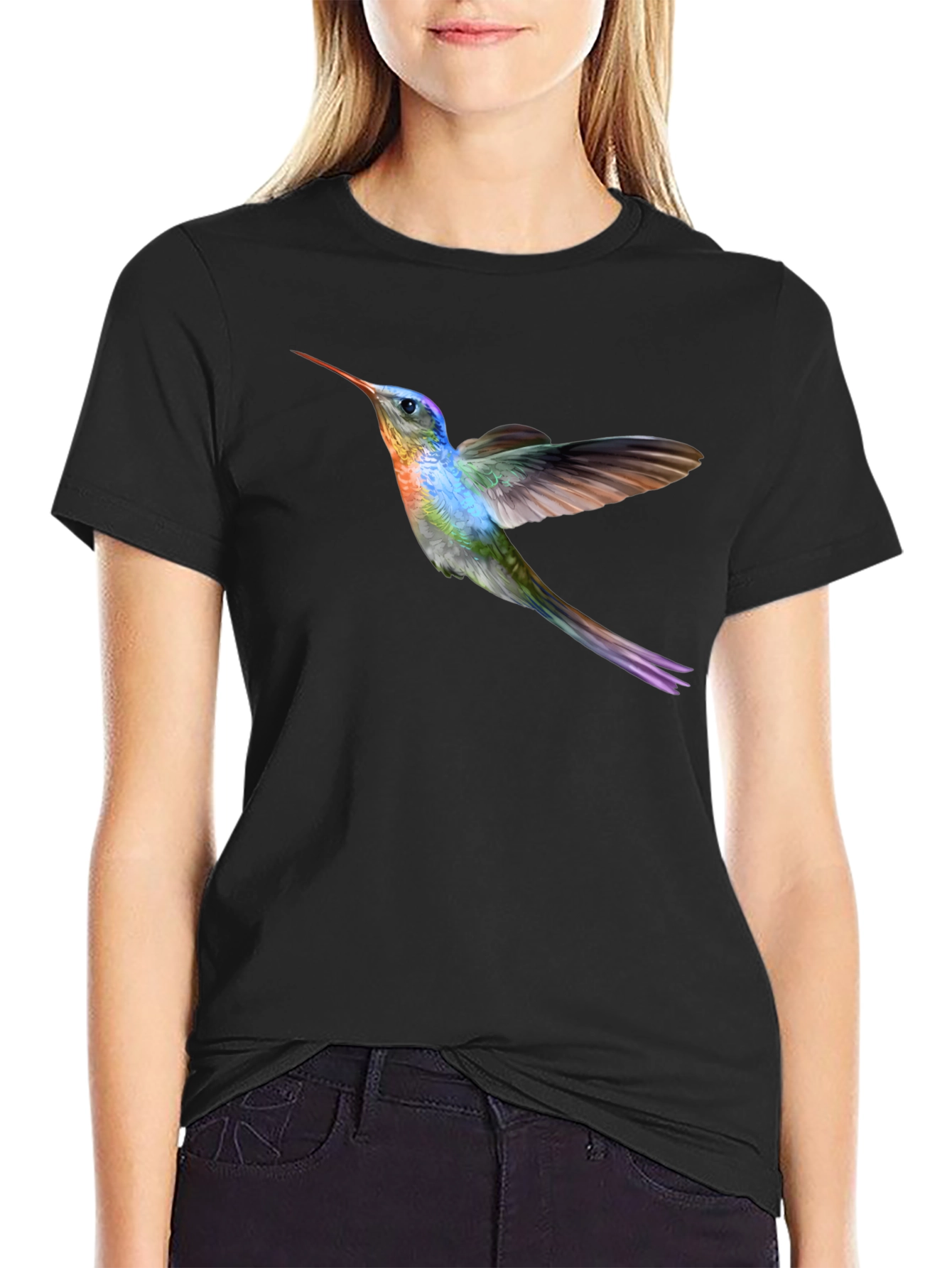 Hummingbird Graphic Black T-Shirt