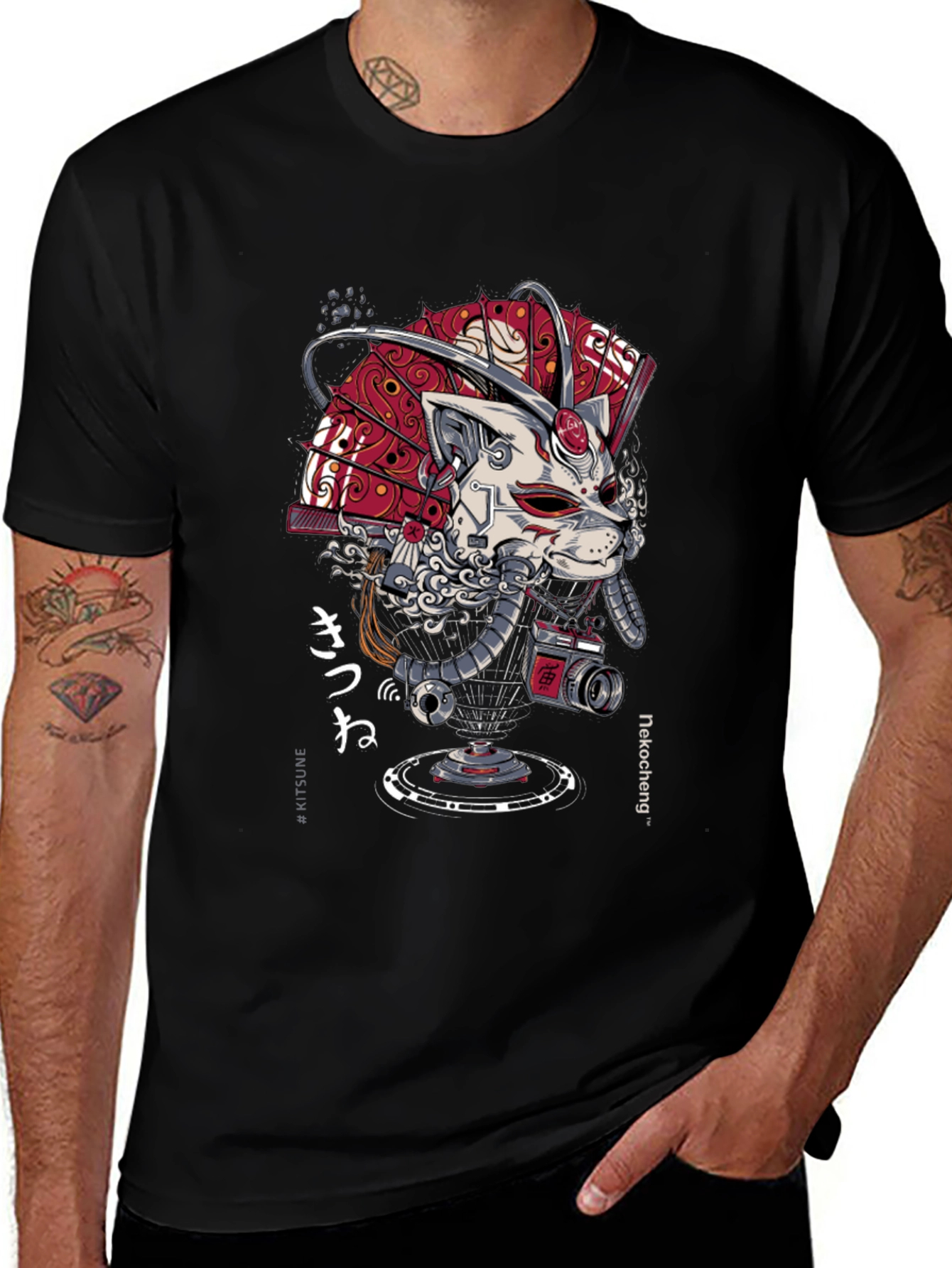 Cyberpunk Samurai Cat T-Shirt