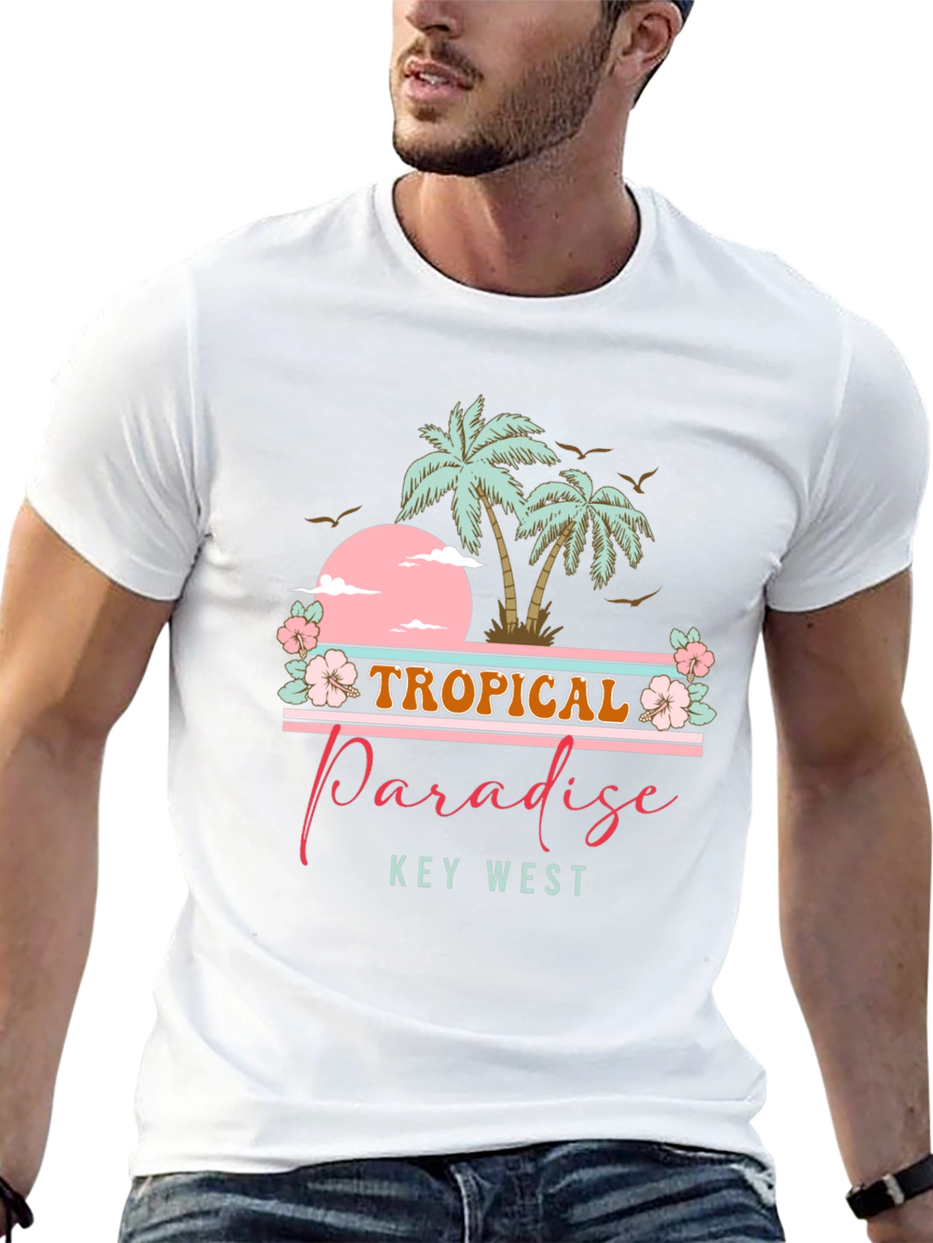 Tropical Paradise Tee - Key West Palm Tree Shirt