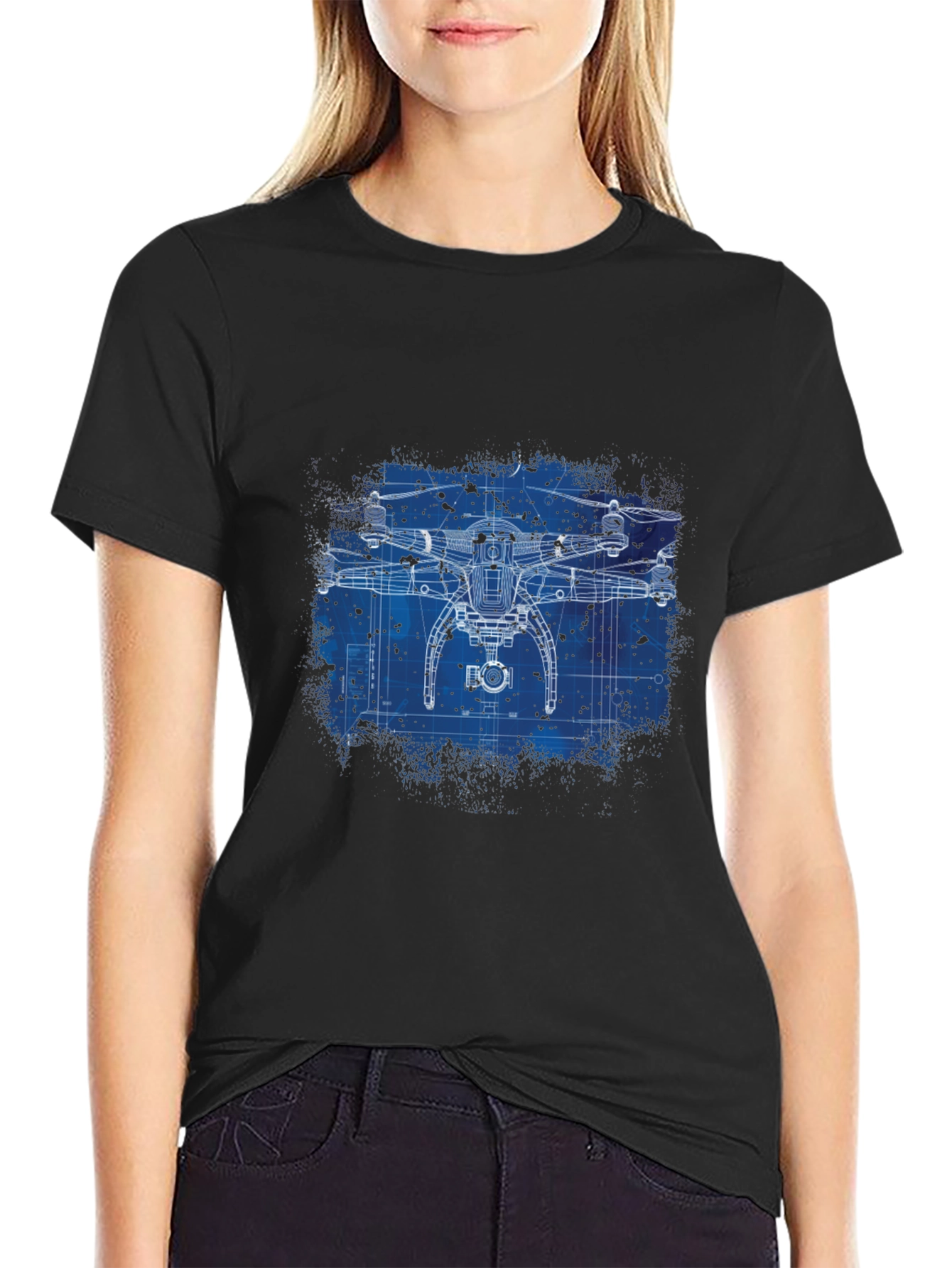 Drone Blueprint Graphic T-Shirt
