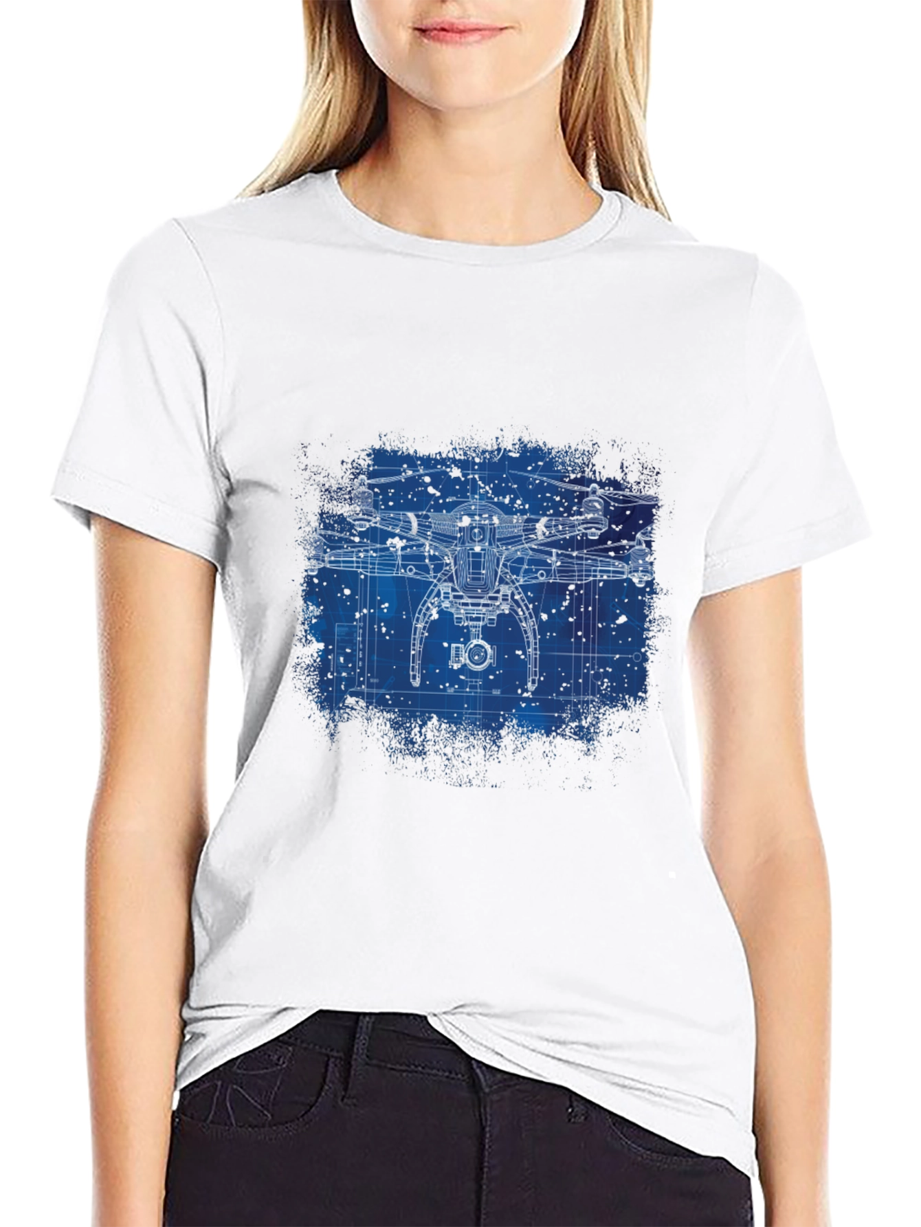 Drone Blueprint Graphic T-Shirt