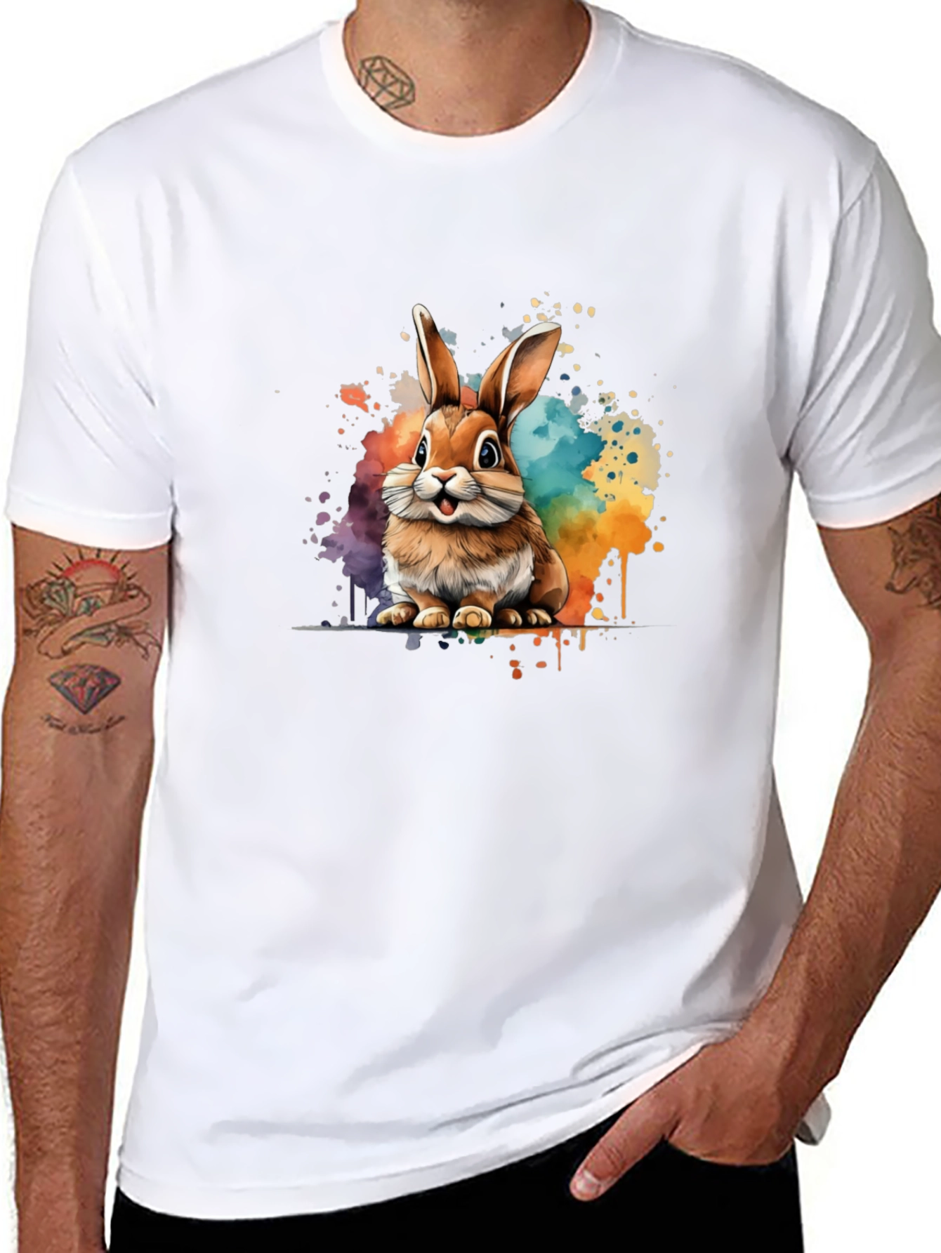 Watercolor Bunny Graphic Tee