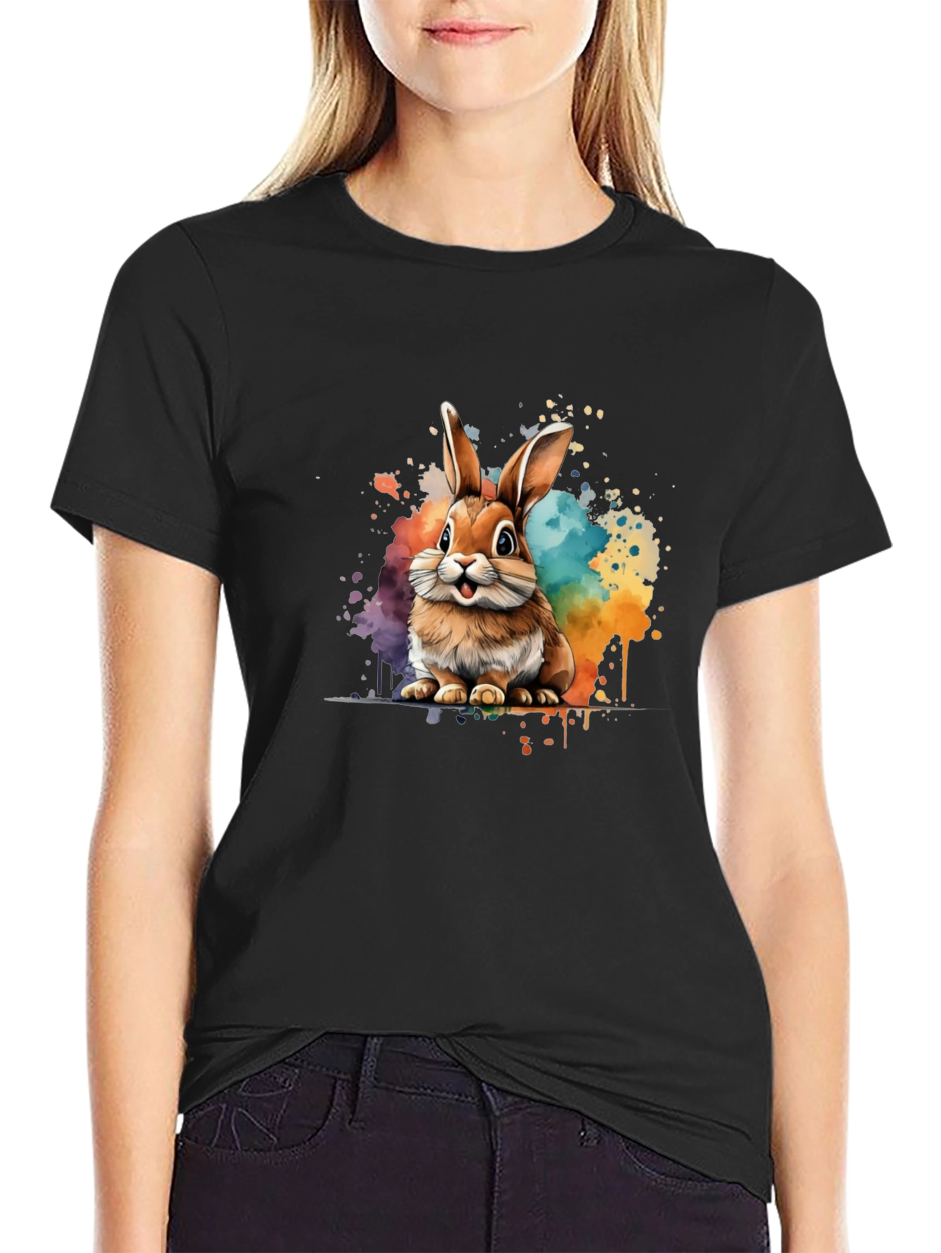 Watercolor Bunny Graphic Tee