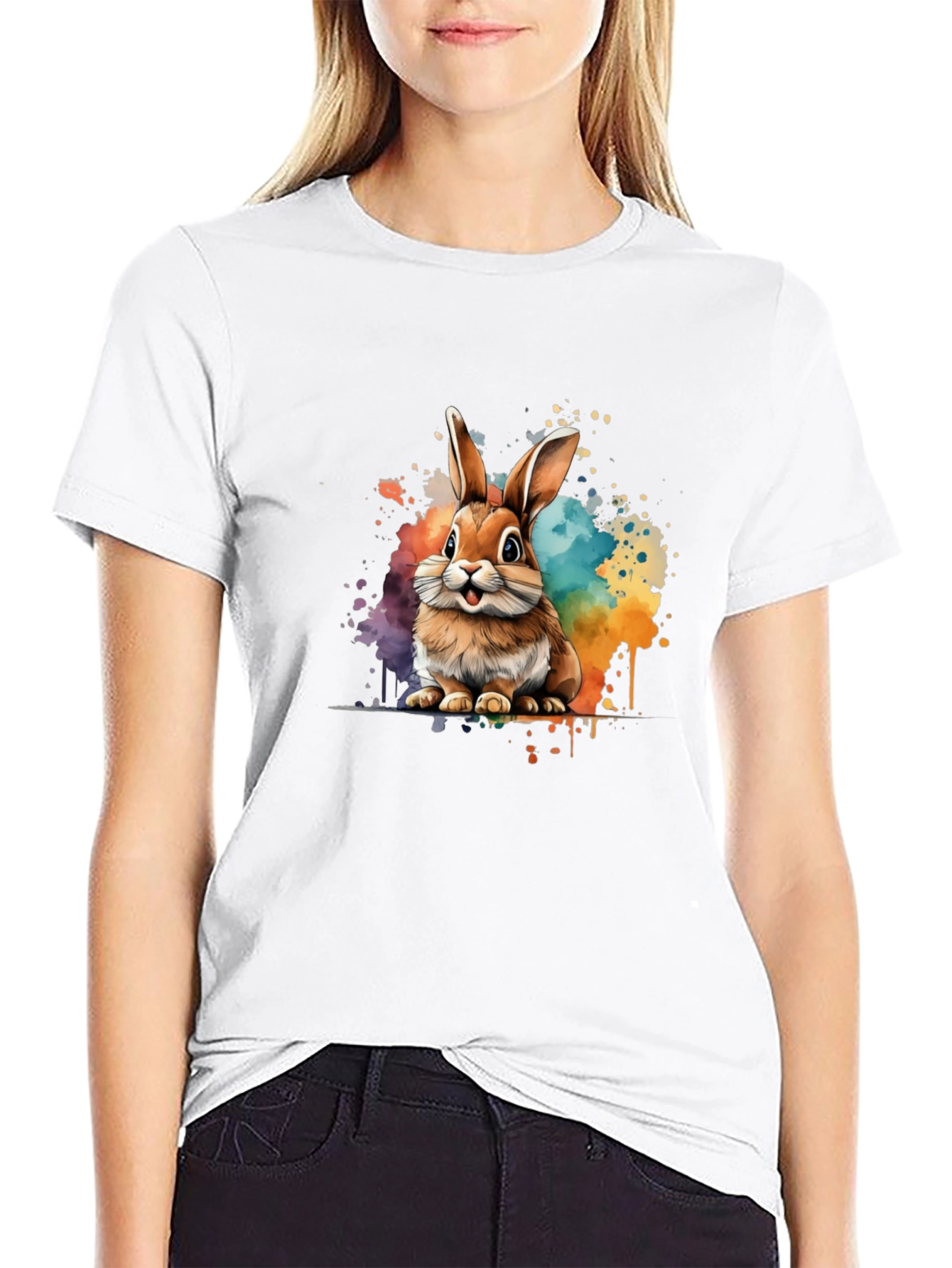 Watercolor Bunny Graphic Tee