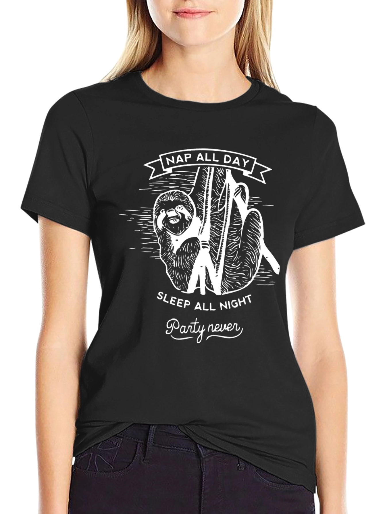 Nap All Day Sloth Graphic Tee