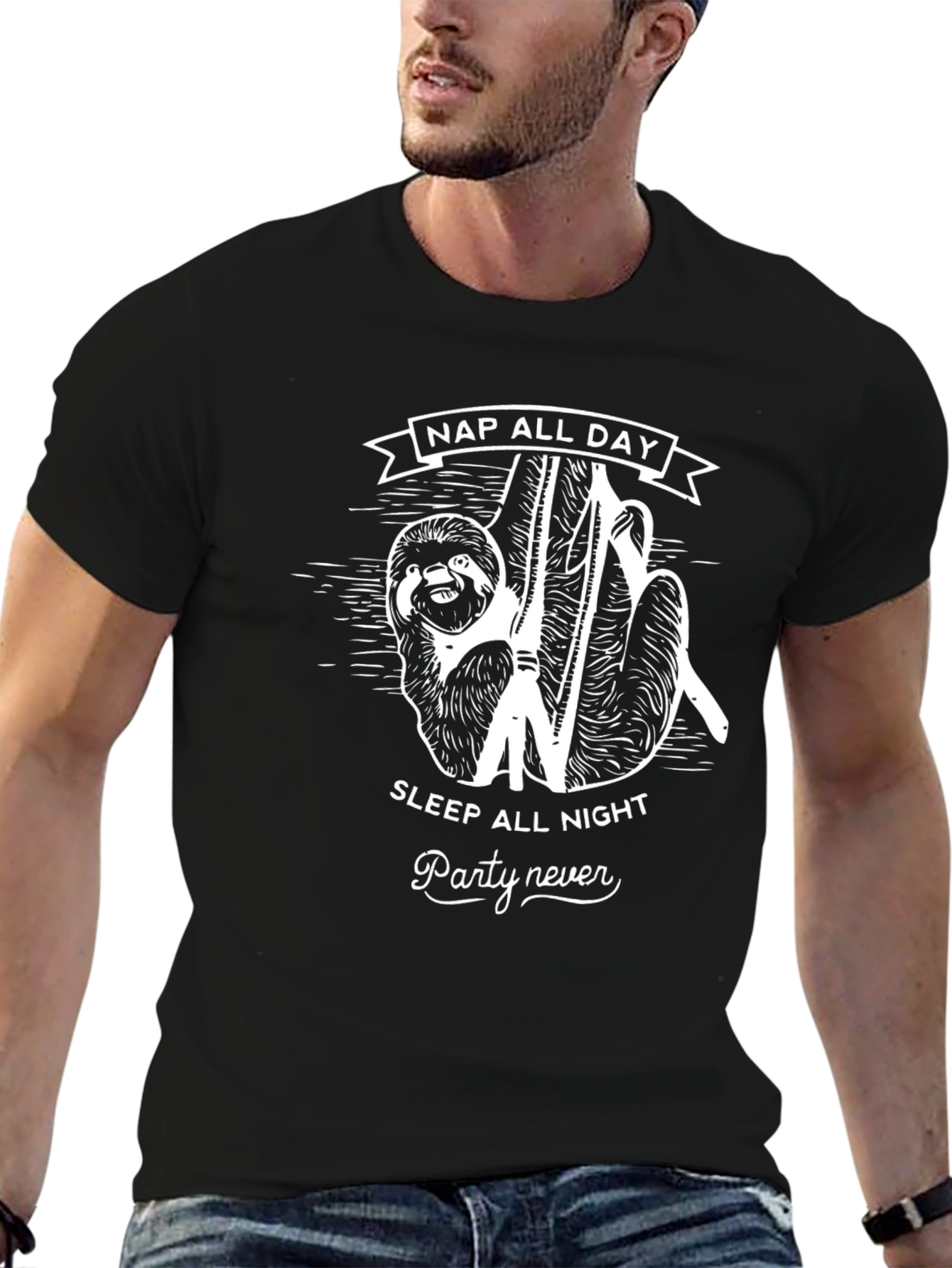 Nap All Day Sloth Graphic Tee